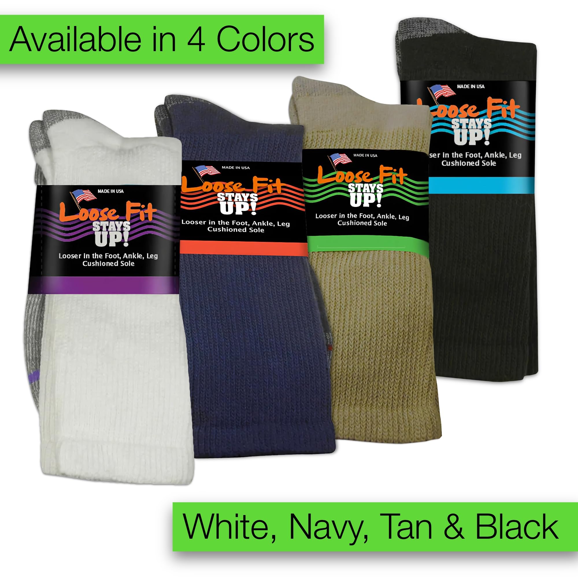 Premium Men's & Women's Casual Crew Socks 3-Pack - Soft Cushioned Sole Cotton Socks for Everyday Comfort - Made in USA (Ideal for Work, Gym & Daily Wear)
