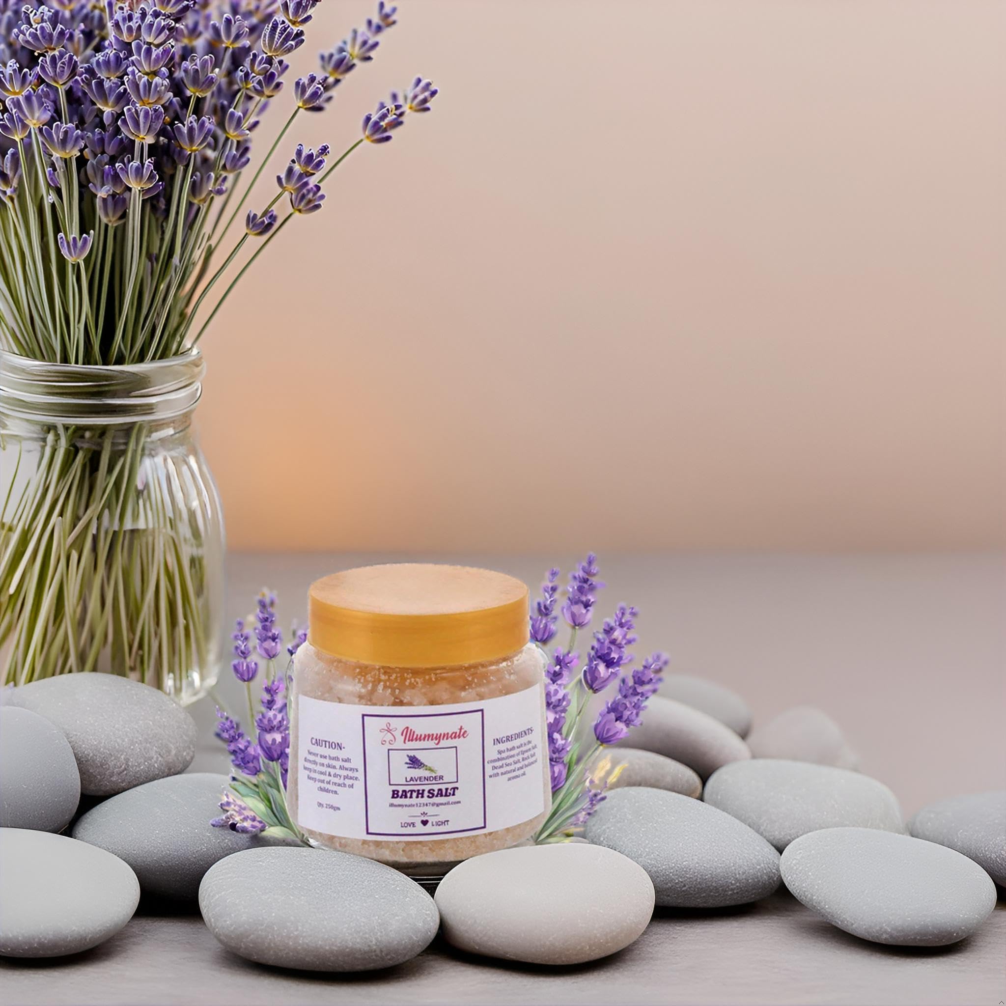 100% Pure Natural Lavender Bath Salt for Body & Foot Spa - Relaxing Muscle Pain Relief & Aromatherapy - 250g | Perfect for Stress Relief, Self-Care Nights & Spa Treatments at Home