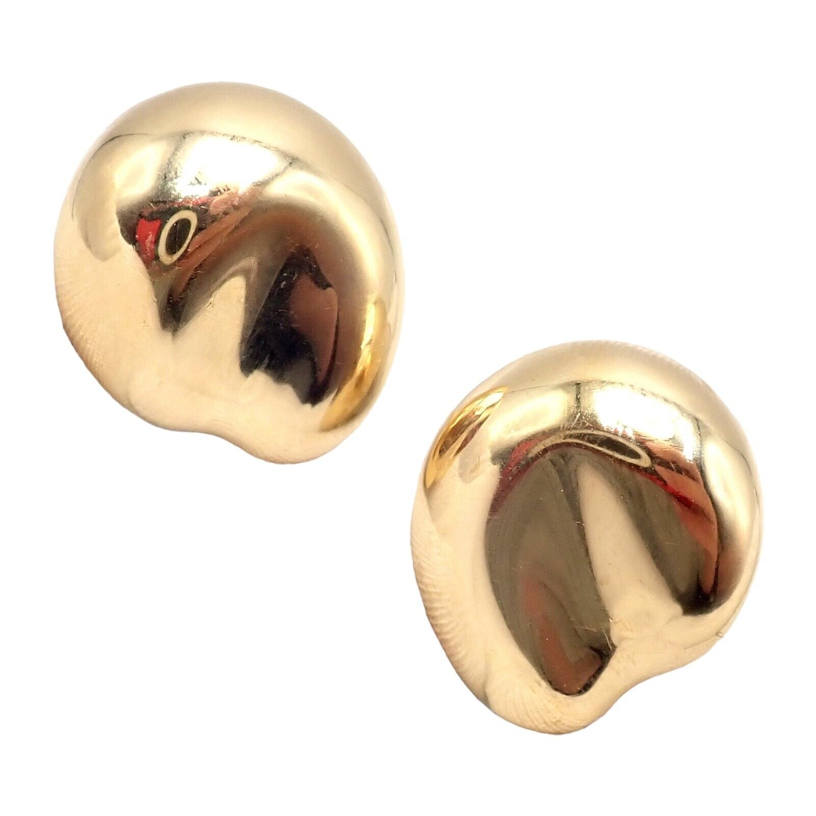Authentic Tiffany & Co Peretti 18k Yellow Gold Extra Large Thumbprint Earrings - Luxury Gold Hoop Earrings for Women, Perfect for Weddings, Parties & Special Occasions