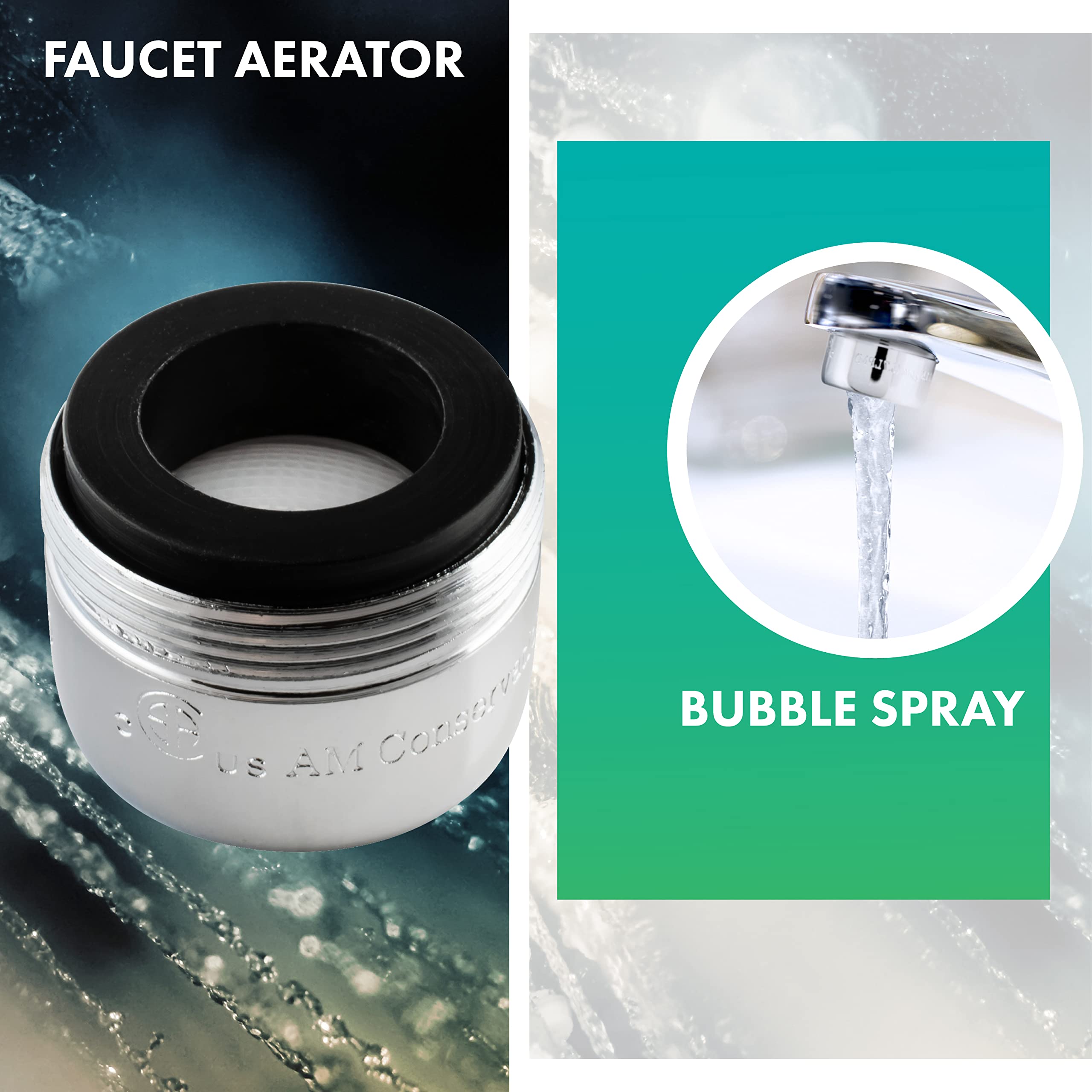 Niagara Conservation 1.5 GPM Chrome Faucet Aerator - 2 Pack, Pressure-Compensating Bubble-Spray Design for Bathroom & Kitchen Sinks | Water Saving, CA Compliant | Perfect for Eco-Friendly Homes & Water Conservation