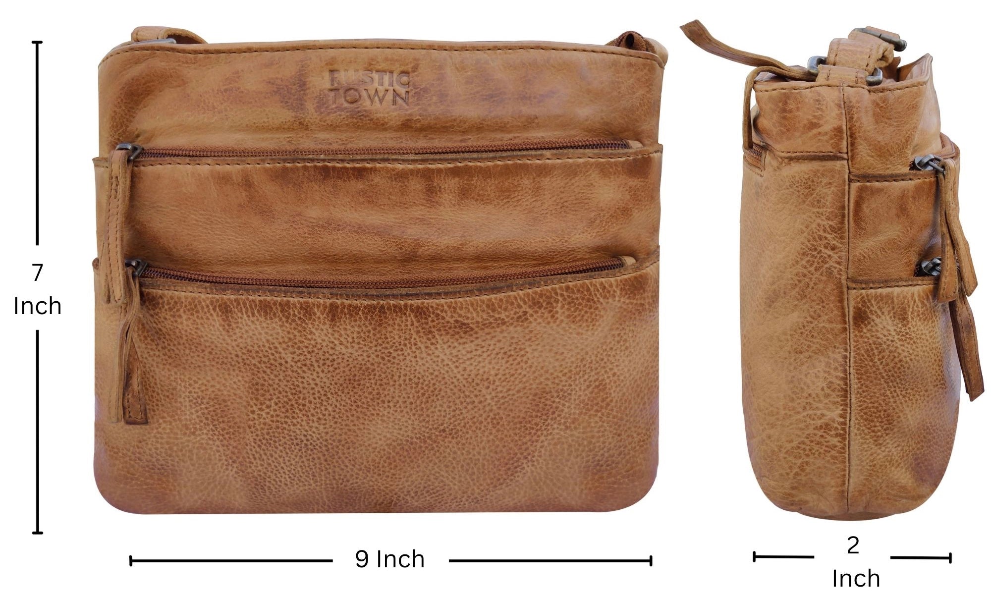 Genuine Leather Crossbody Bag for Women - Stylish & Durable Cognac Shoulder Purse - Perfect for Work, Travel & Everyday Use