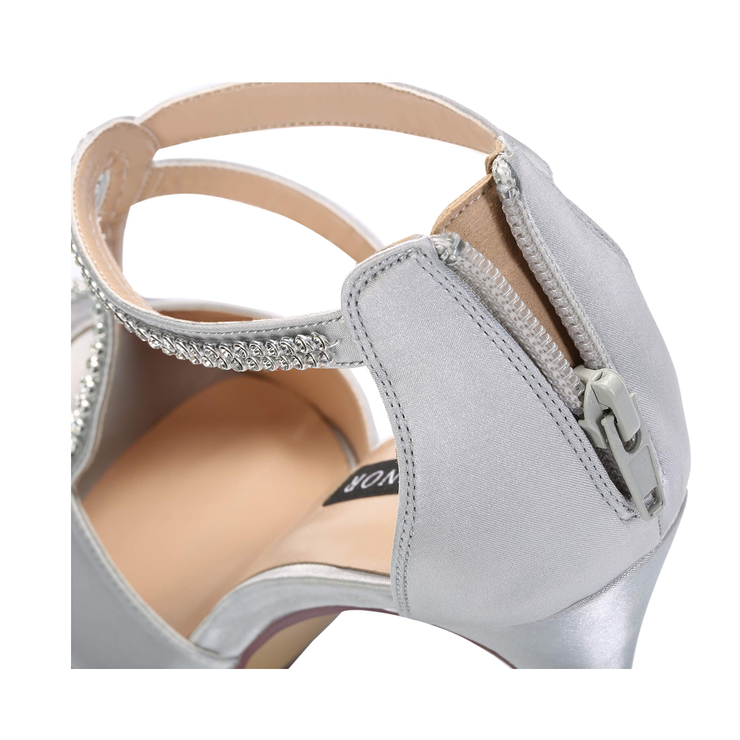 ERIJUNOR Women's High Heel Sandals Peep Toe S-Strap Prom Wedding Evening Party Dress Shoes - Perfect for Bridal, Formal Events & Special Occasions