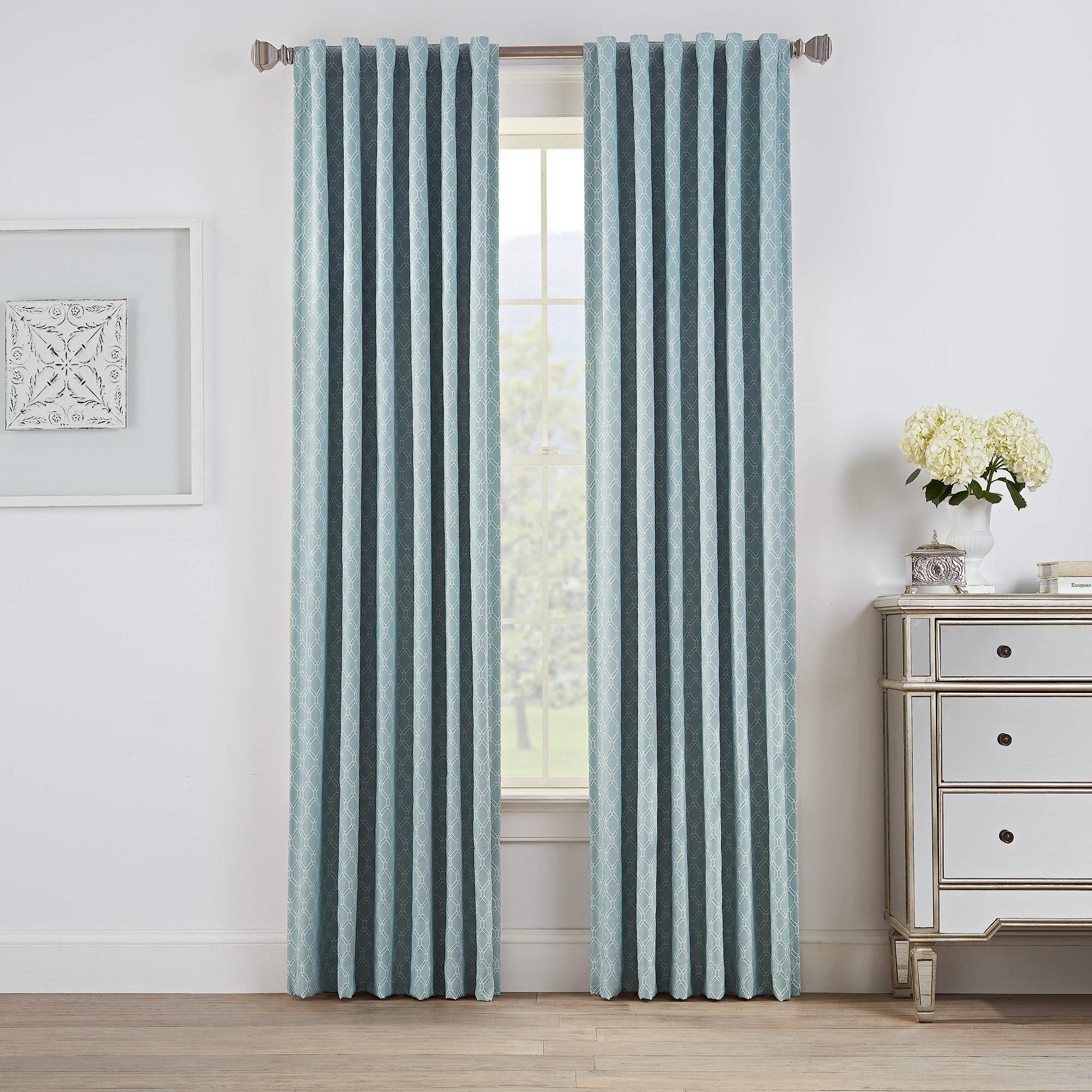 Brielle Home Oslo Blackout Curtain Panel 84 Inch - Thermal Insulated Room Darkening Drapes for Bedroom, Living Room & Home Theater