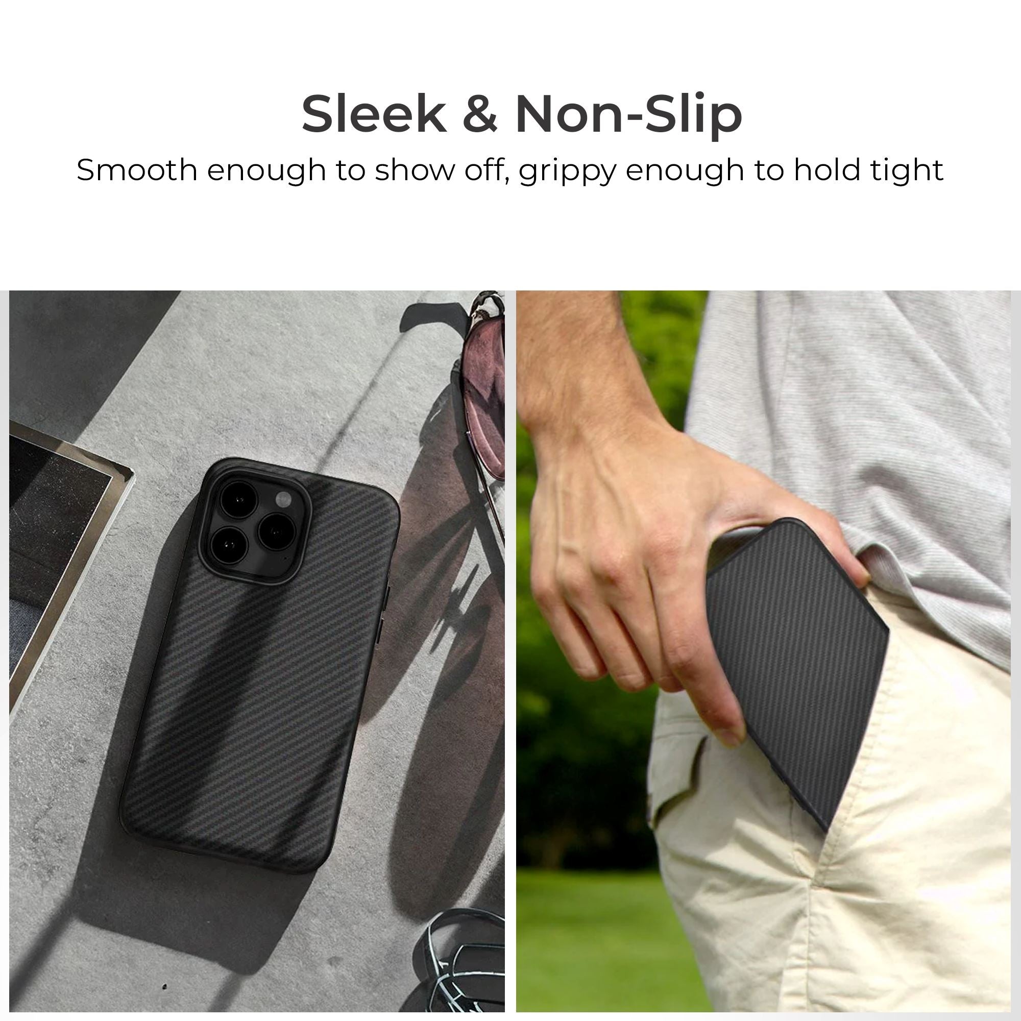 iPhone 16 Pro Max Case - Ultra-Thin Aramid Fiber Military Grade Shockproof Cover - Perfect for Outdoor Adventures, Travel & Daily Protection