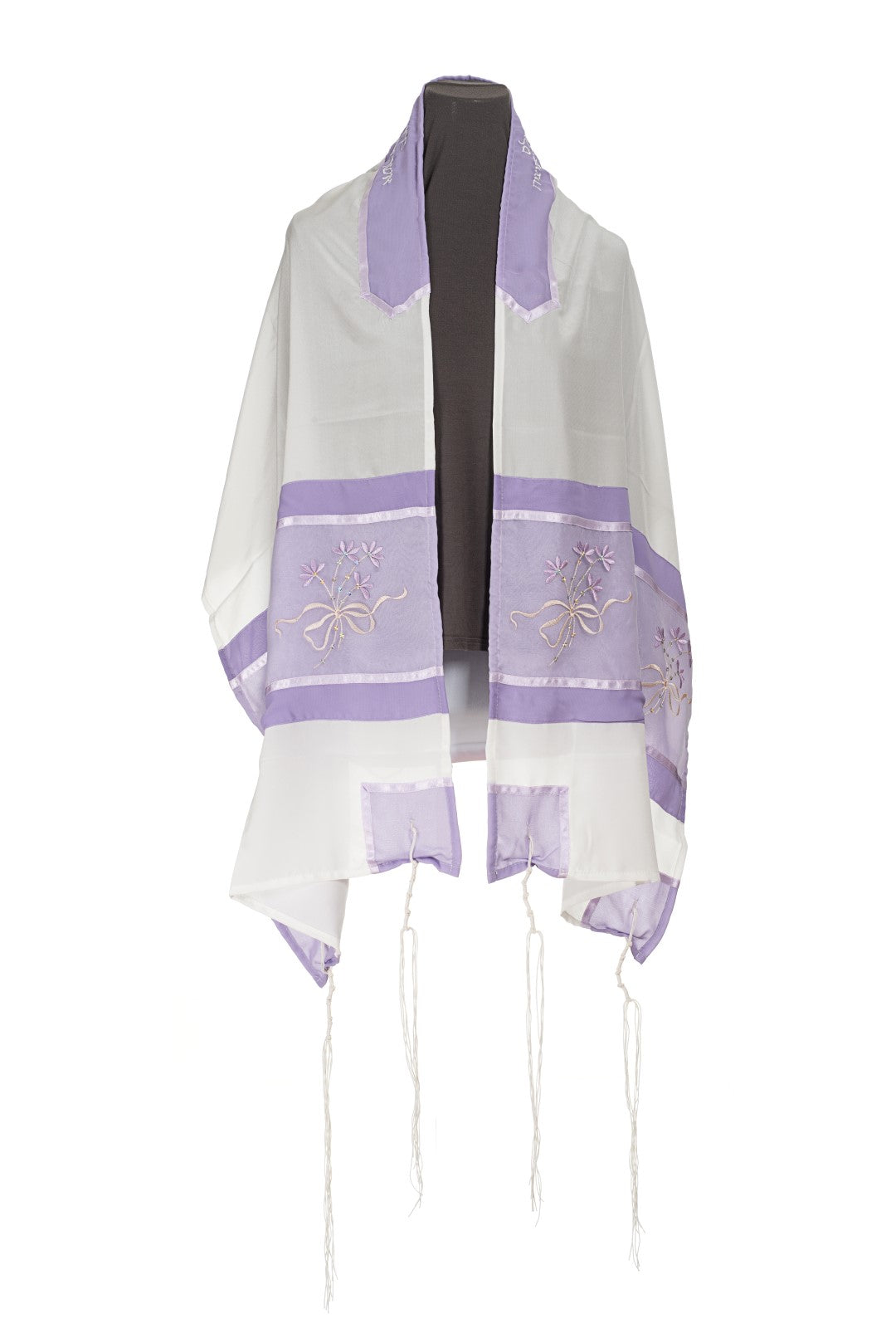 Lilac Dawn Women's Tallit Prayer Shawl – Elegant Silk Tallit for Bat Mitzvah & Jewish Ceremonies | Perfect for Synagogue Worship, Prayer Services & Special Occasions