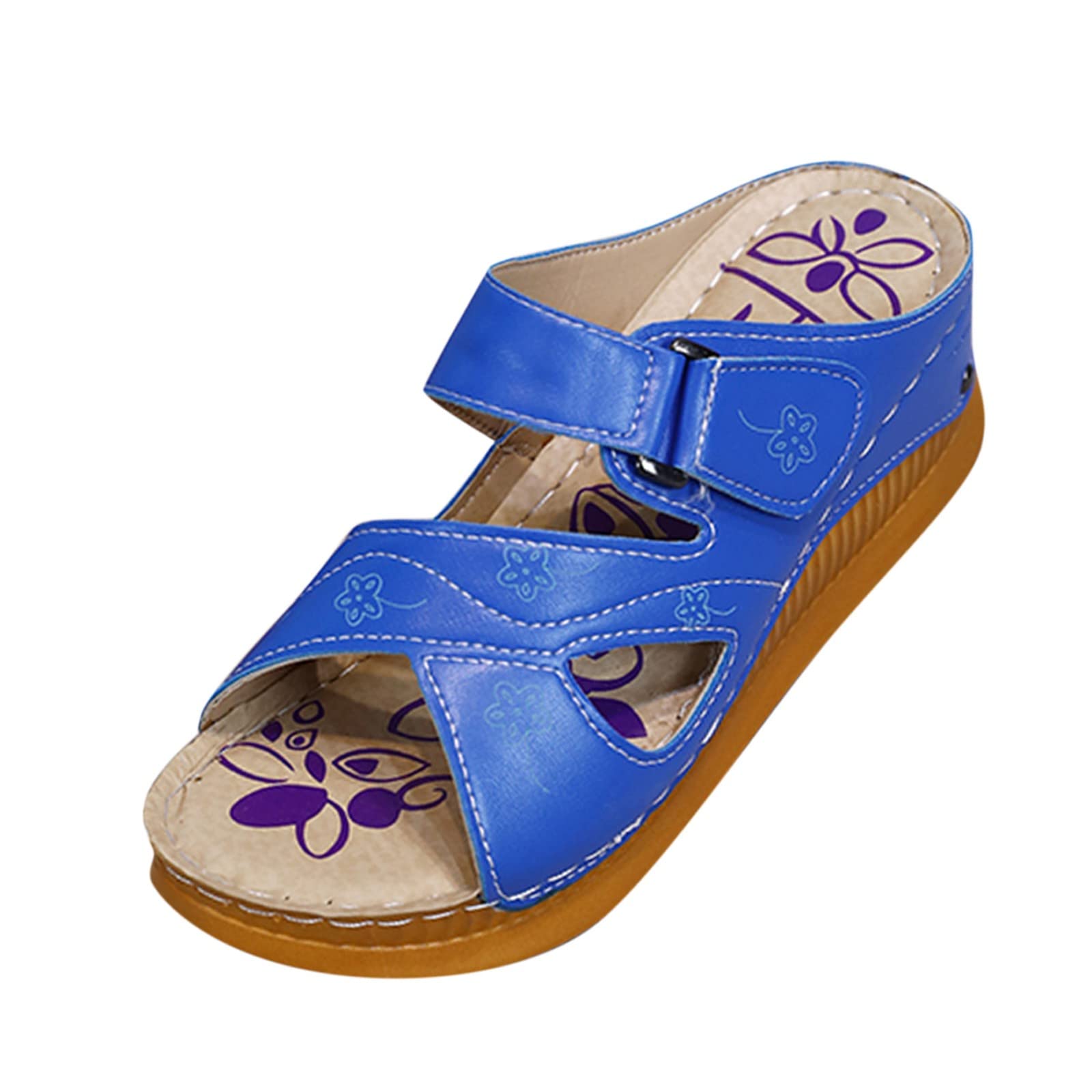 Women's Comfortable Platform Sandals with Arch Support - Fashion Wedge Slippers for Spring & Summer (Blue, Size 8) | Perfect for Casual Wear, Beach Outings, and Daily Comfort
