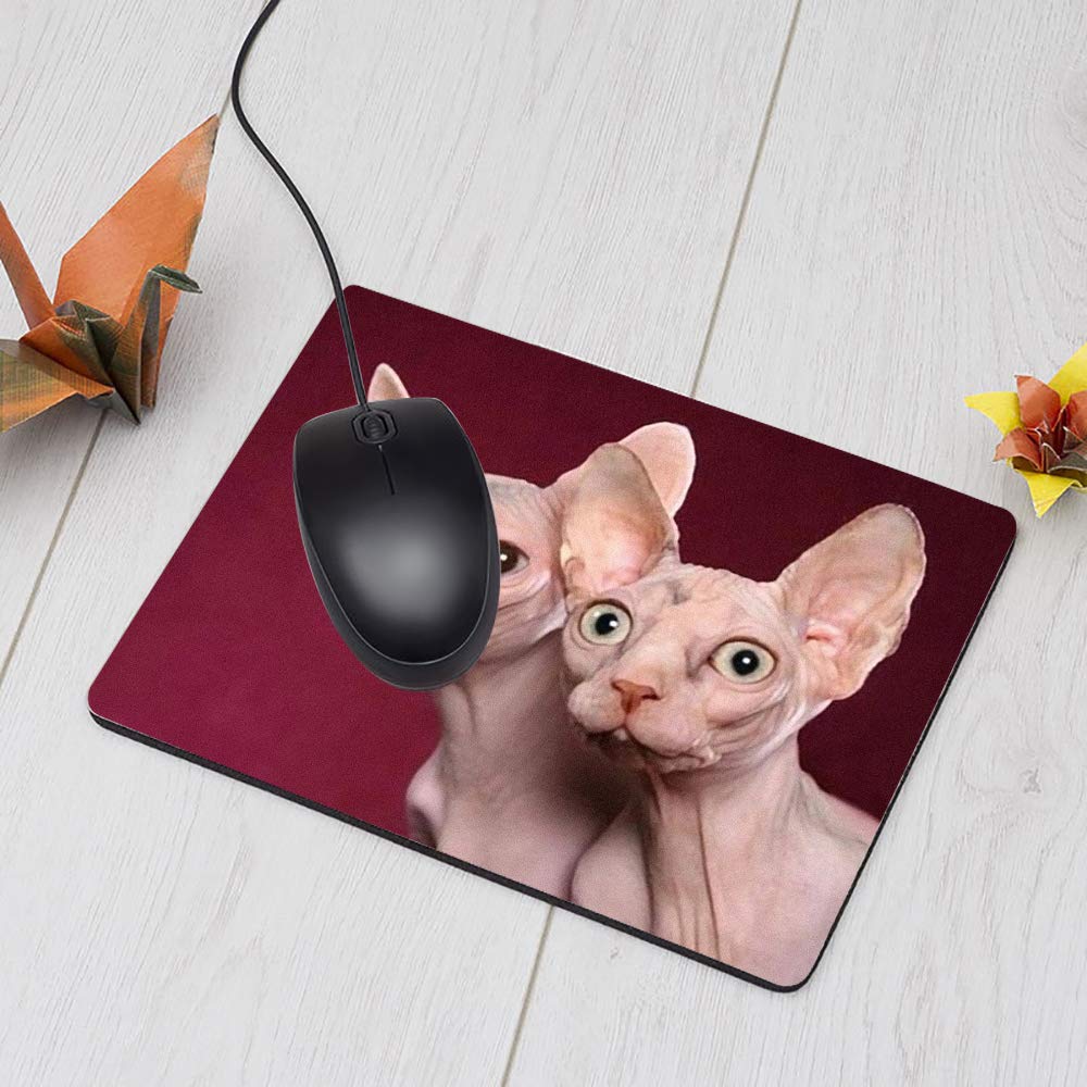 Sphynx Cat Gaming Mouse Pad - Non-Slip Rubber Base, 9.5