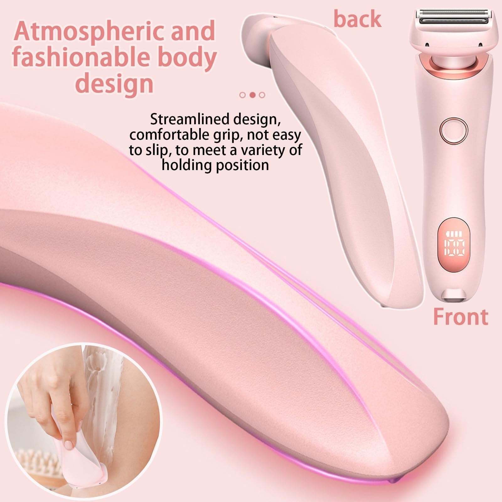 Smooth Shave Razor for Women - 2 in 1 Electric Shaver & Bikini Trimmer, Waterproof Ladies Shaving Kit for Legs, Underarms & Sensitive Areas | Perfect for Travel, Gym & Daily Use