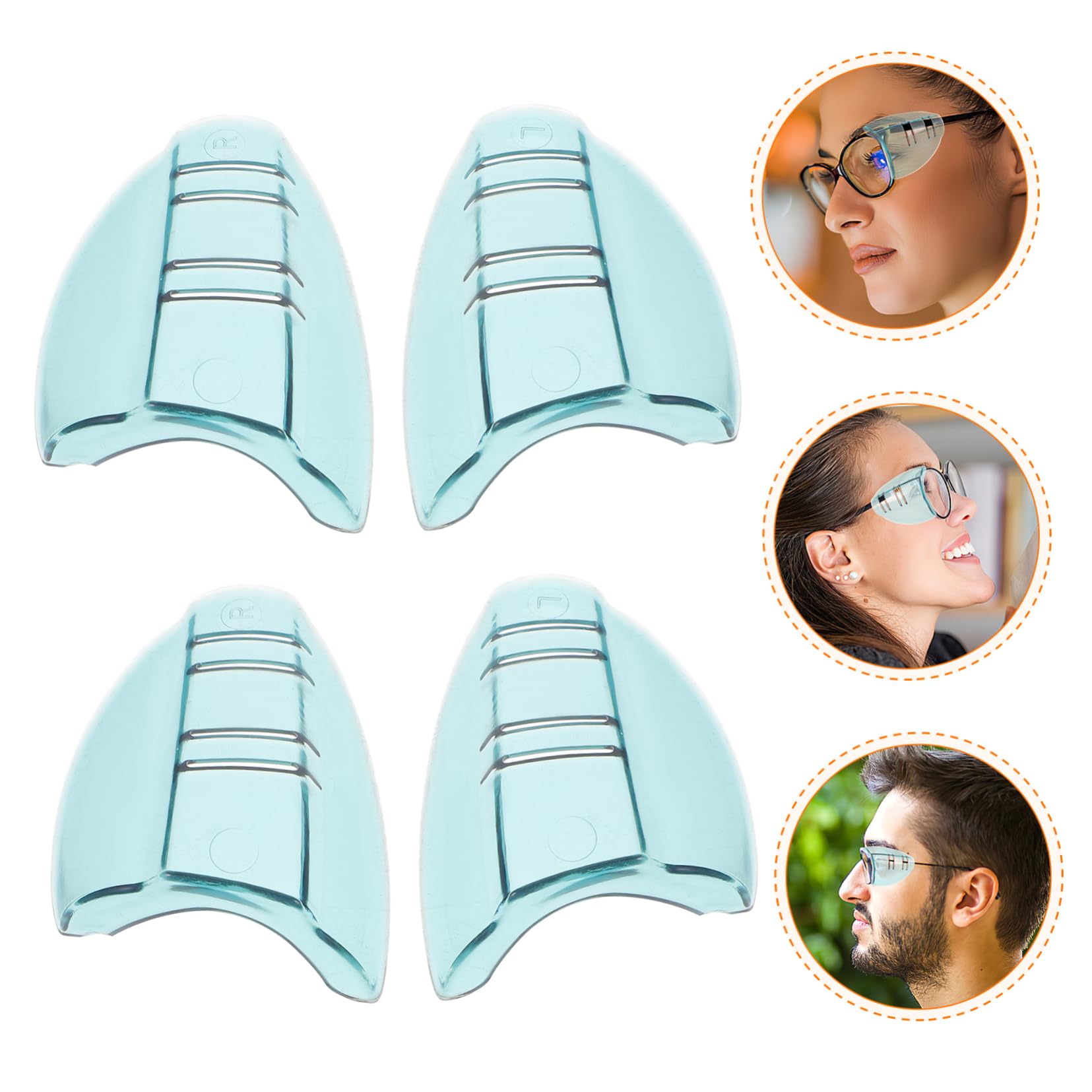 NOLITOY 6 Pairs Glasses Side Protectors - Anti-Slip Eyeglass Shields for Safety & Protection | Clear Protective Visor Accessories for Sports, Work & Daily Use