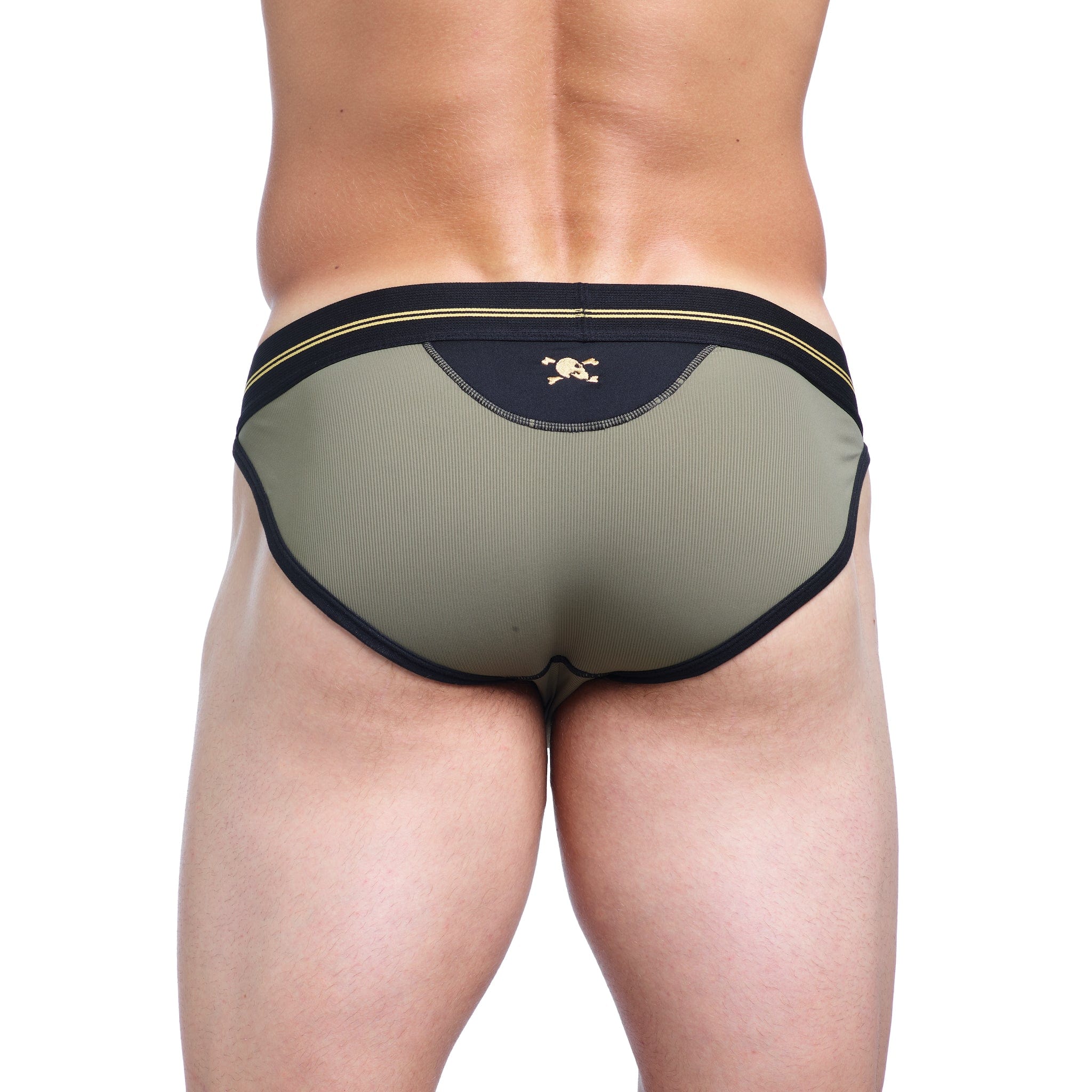 High-Performance Rib Sport Briefs for Men - Comfortable & Breathable Green Underwear for Running, Gym & Active Lifestyle
