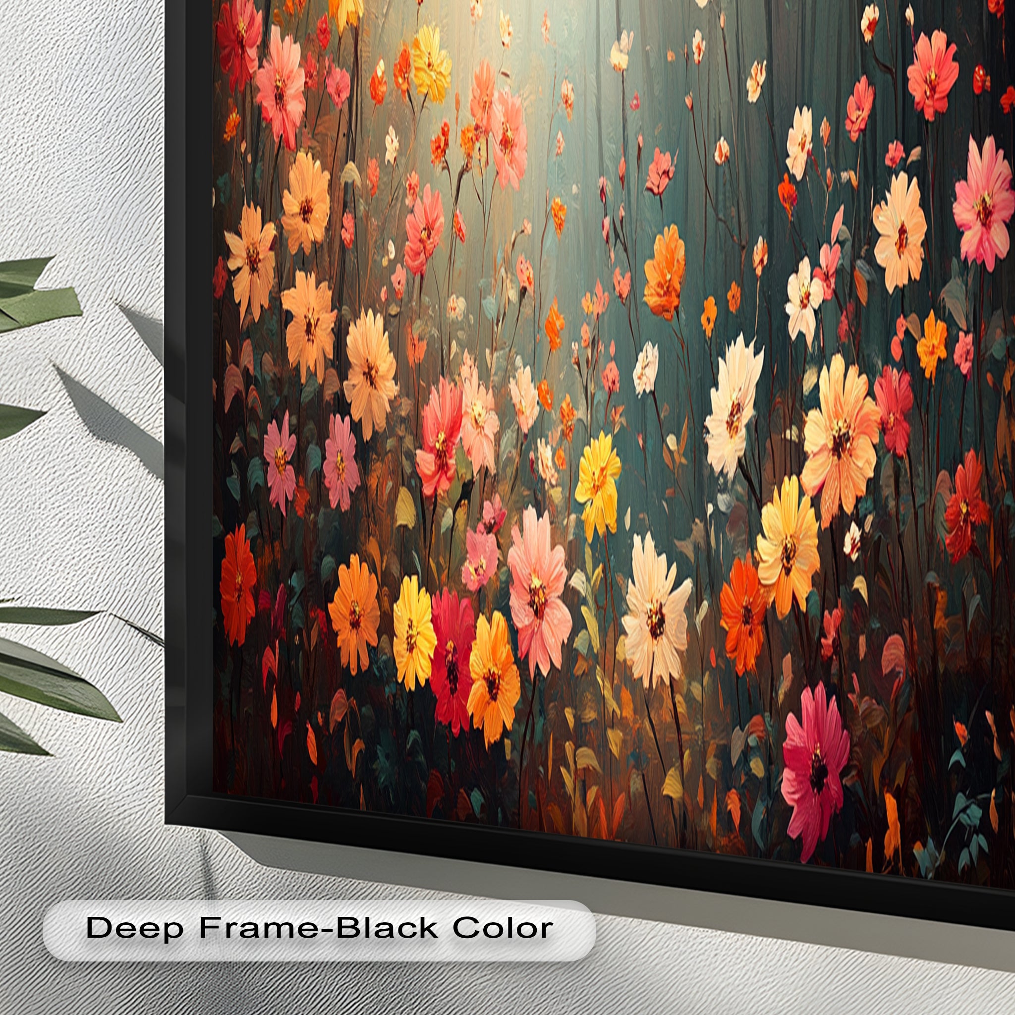 Blooming Forest Light - Vibrant Floral Oil Painting Wall Art for Living Room, Bedroom & Office Decor