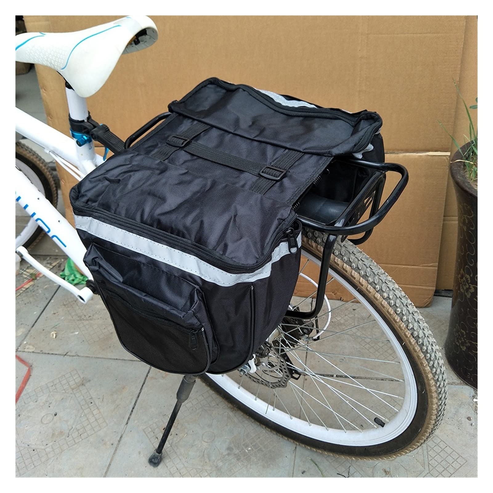 25L Waterproof Reflective Bike Handlebar Bag - Double Side Bicycle Rear Seat Storage Bag with Humanized Design | Perfect for Commuting, Touring & Outdoor Cycling Accessories