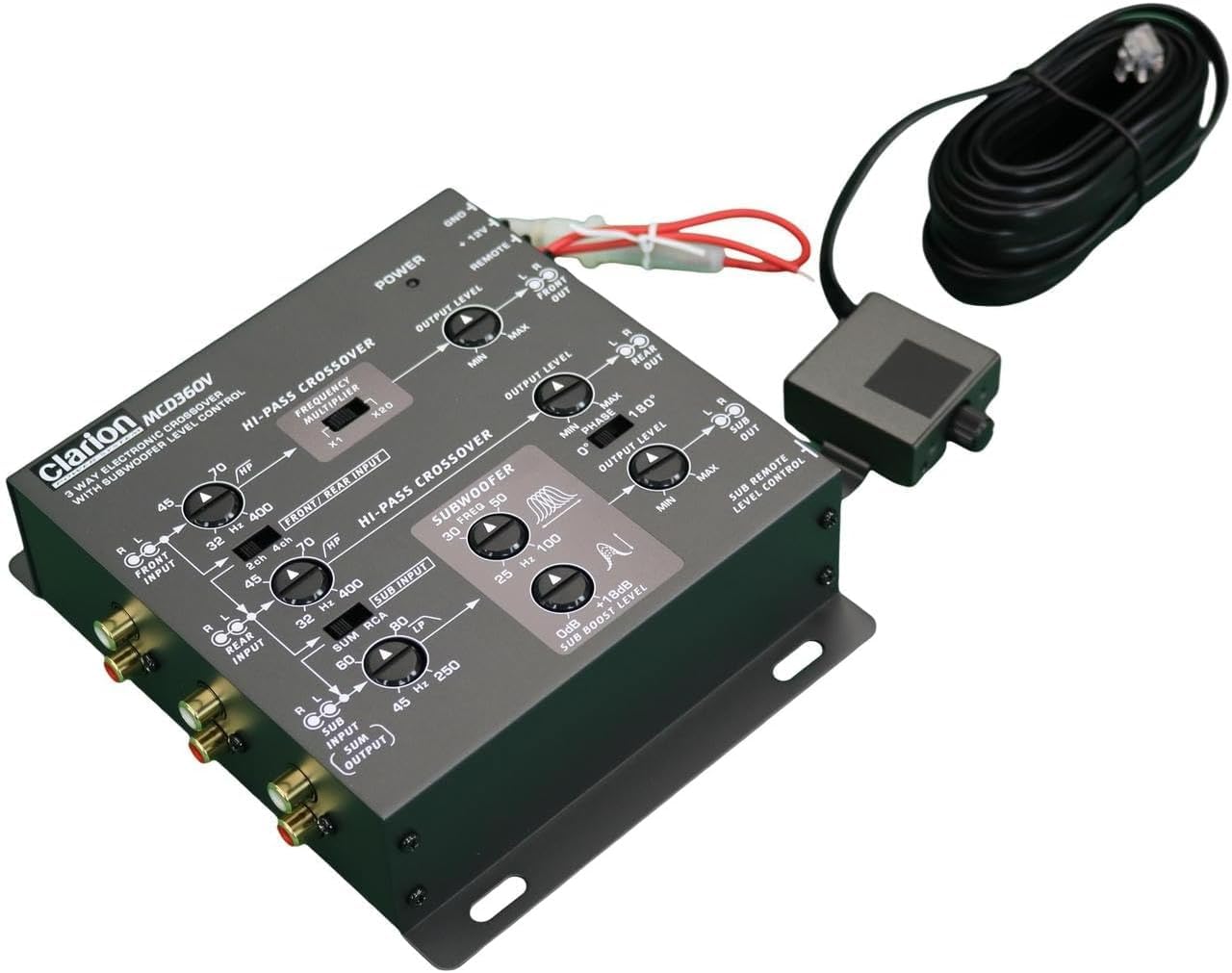 Clarion MCD360 3-Way 6-Channel Electronic Crossover with Subwoofer Control - Car Audio System for Enhanced Bass & Sound Quality | Perfect for Car Stereo Upgrades & Custom Audio Installations