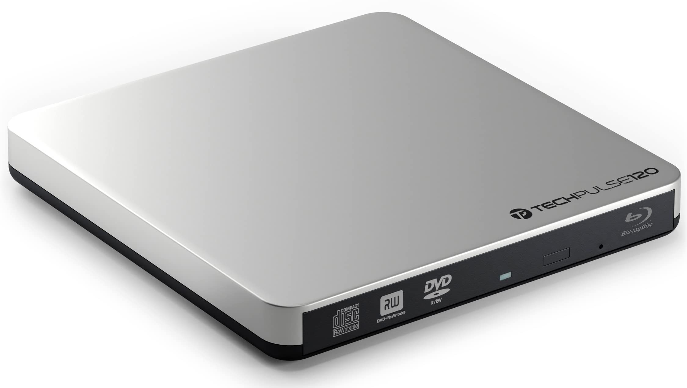 TechPulse120 Portable USB 3.0 External Blu-Ray Burner Drive - Slim BD/DVD/CD Writer for Windows & Mac (MacBook Pro/Air, iMac) | Perfect for Movie Playback, Data Backup & Media Creation
