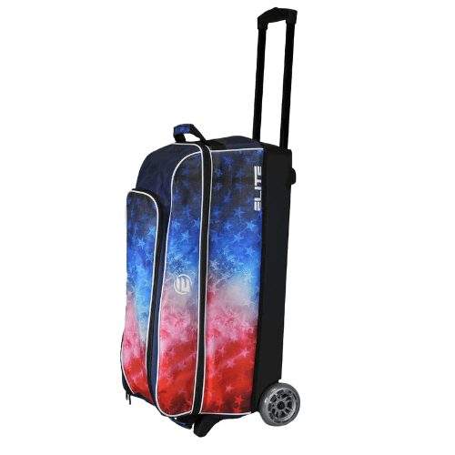 ELITE Basic Triple Roller Bowling Bag - Red, White & Blue Freedom Design | Perfect for League Play, Tournaments & Travel