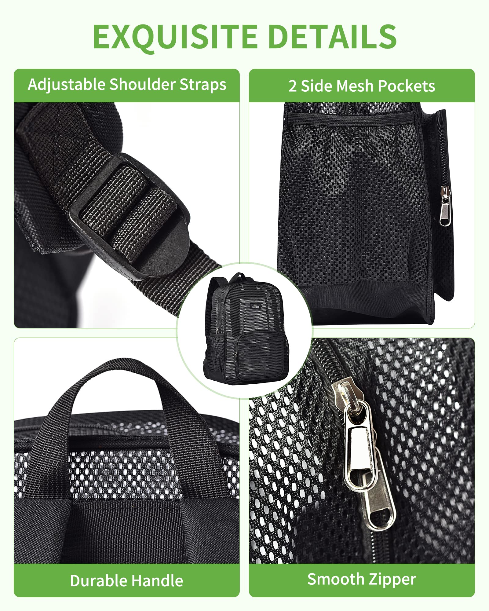 MAY TREE Heavy Duty Mesh Backpack for School, Beach, Swimming & Outdoor Activities - Durable Mesh Bookbag with Reinforced Material - Perfect for Gym, Travel & Daily Commute