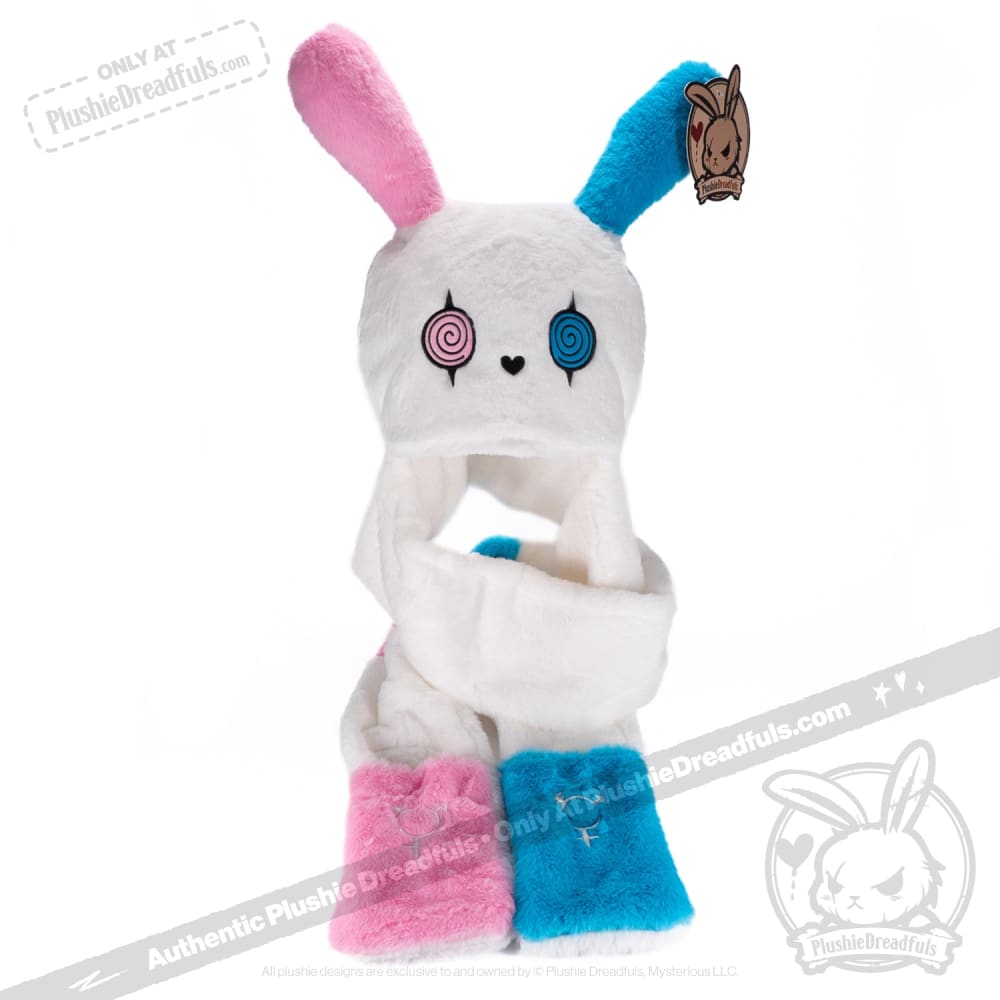 Scoodie Dreadful Gender Dysphoria Rabbit Scarf Hoodie - Cozy Unisex Winter Wear for Anxiety Relief & LGBTQ+ Support