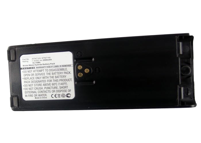 Synergy Digital 2-Way Radio Battery - 2500mAh Ni-MH Replacement for Motorola NTN7143R & FuG11b (7.5V High Capacity) - Perfect for Construction, Security & Outdoor Communication
