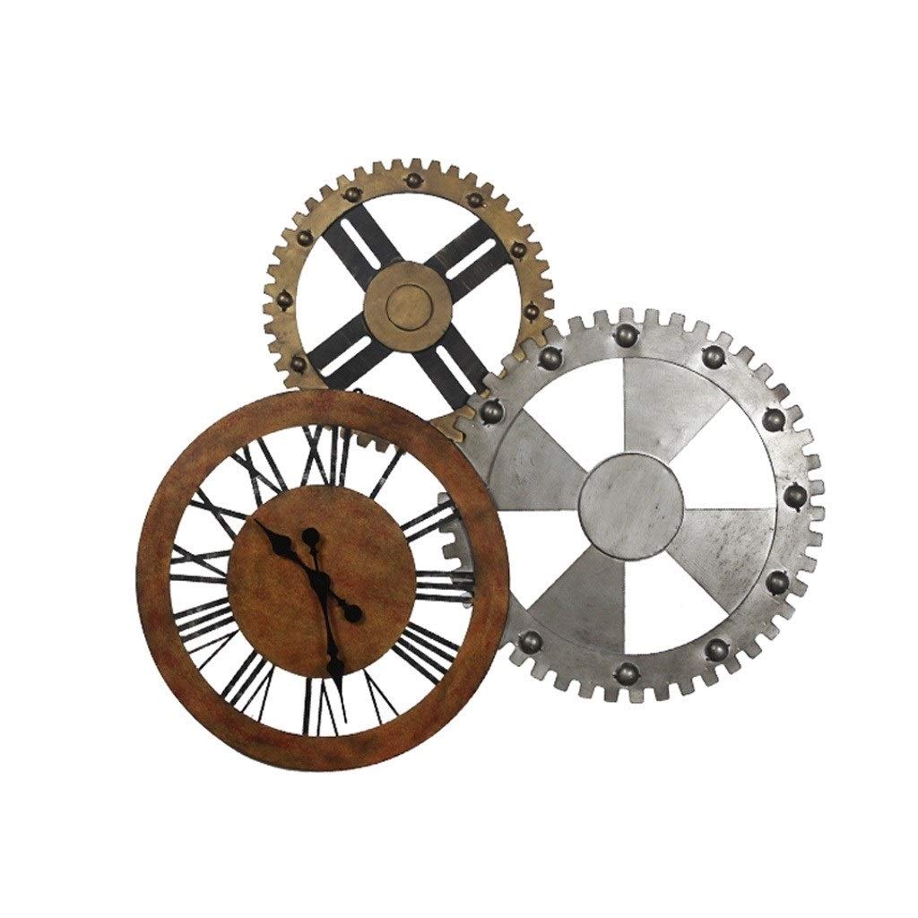 Vintage American Gear Wall Clock - Industrial Wind Gear Wall Decor for Home, Bar & Restaurant - Perfect for Living Room, Office & Man Cave (Color: B)