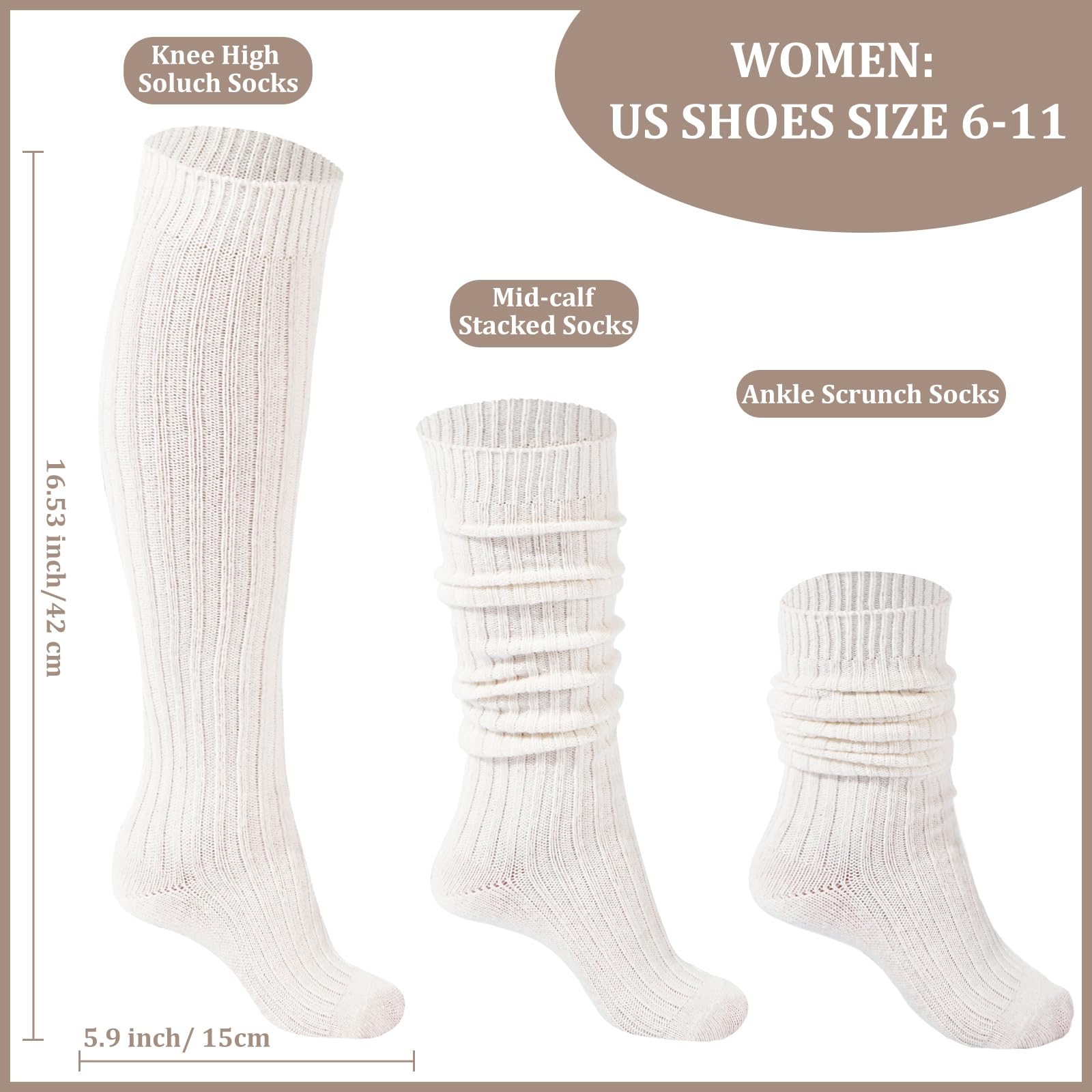 Warm Wool Knee High Socks for Women - Winter Boot Socks for Cold Weather