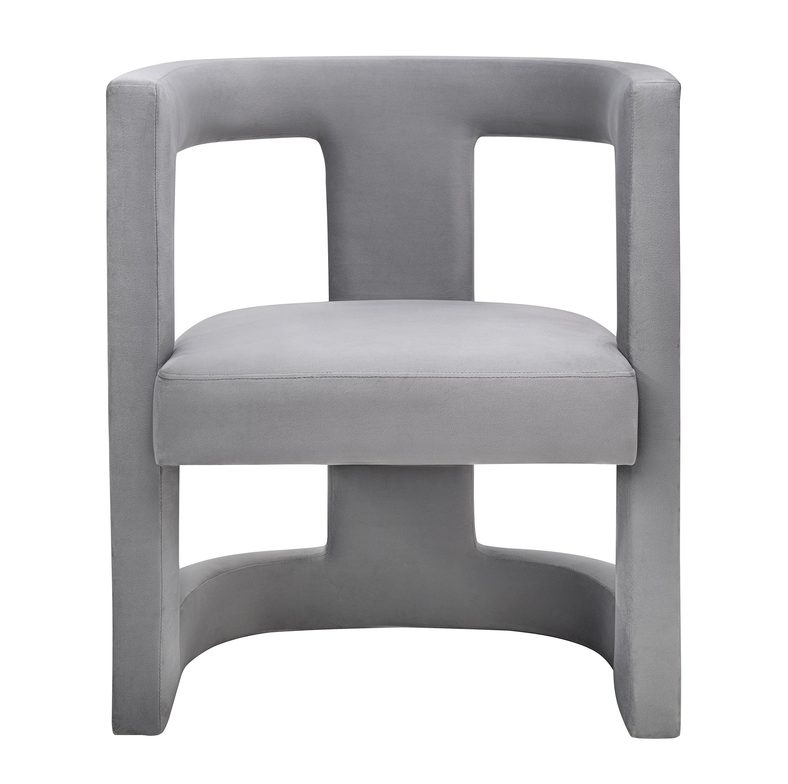 TOV Furniture ADA Accent Chair - Modern Velvet Upholstery with Birch Wood Frame in Grey - Perfect for Living Room, Bedroom or Office Decor