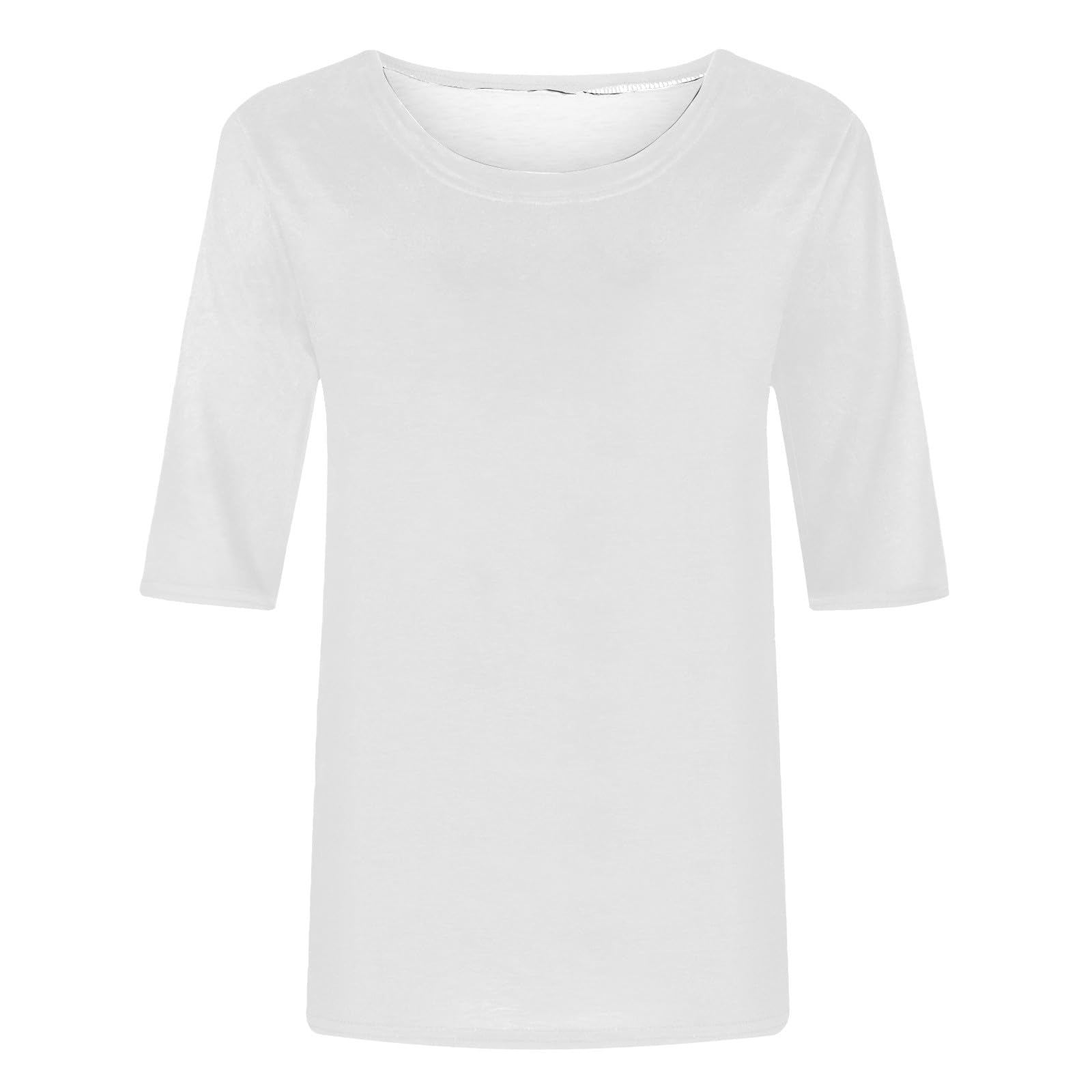 LRMQS Women's 2025 Half Sleeve T-Shirt - Solid Color Crewneck Blouse Top for Spring & Summer | Trendy Casual Tee for Women | Perfect for Office, Dating & Weekend Outfits