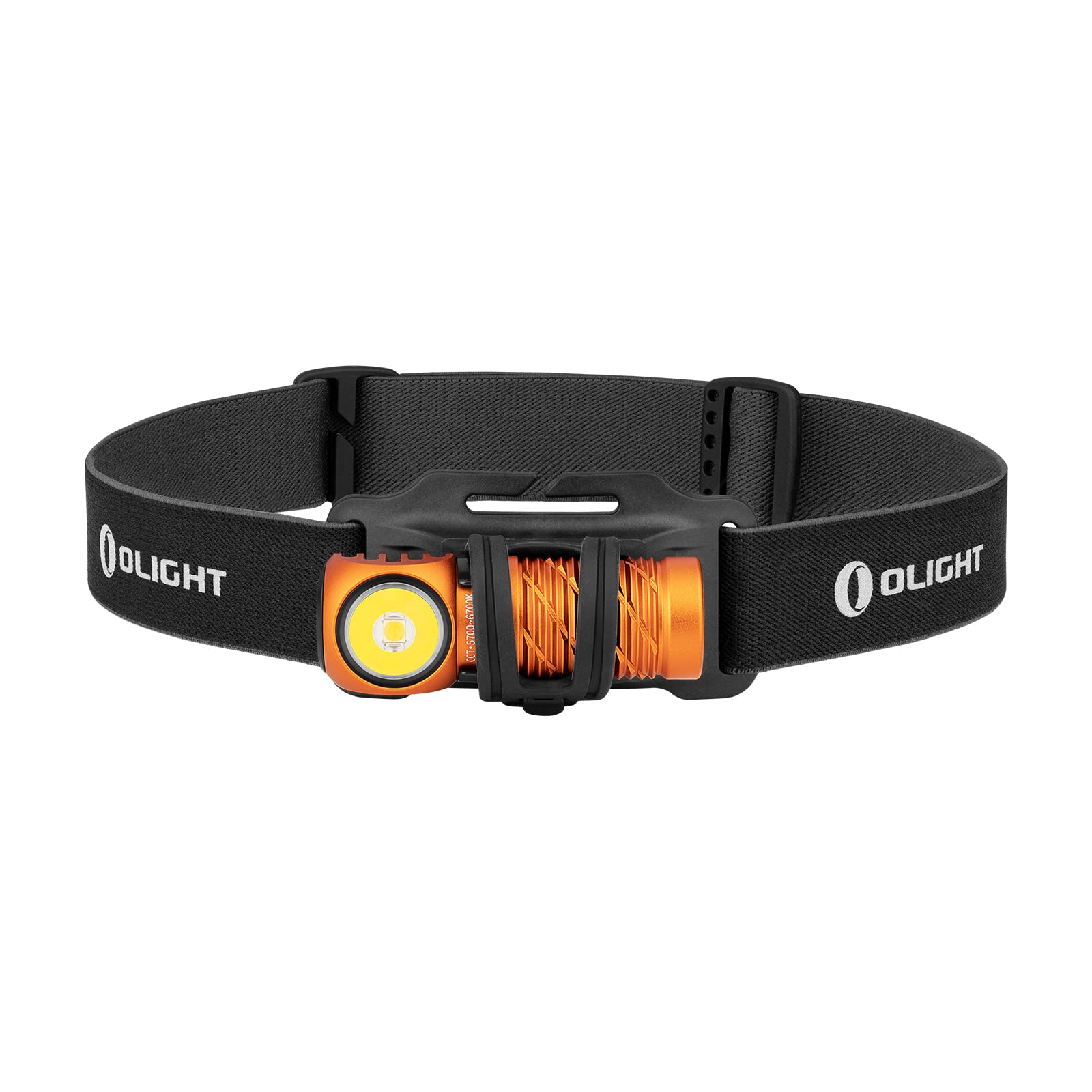 Olight Perun 2 Mini Rechargeable Headlamp - 1100 Lumens White LED & Red Light, Compact Right Angle Flashlight for Camping, Hiking, Running, Working (Orange) | Perfect for Outdoor Adventures, Night Jogging, and Emergency Repairs