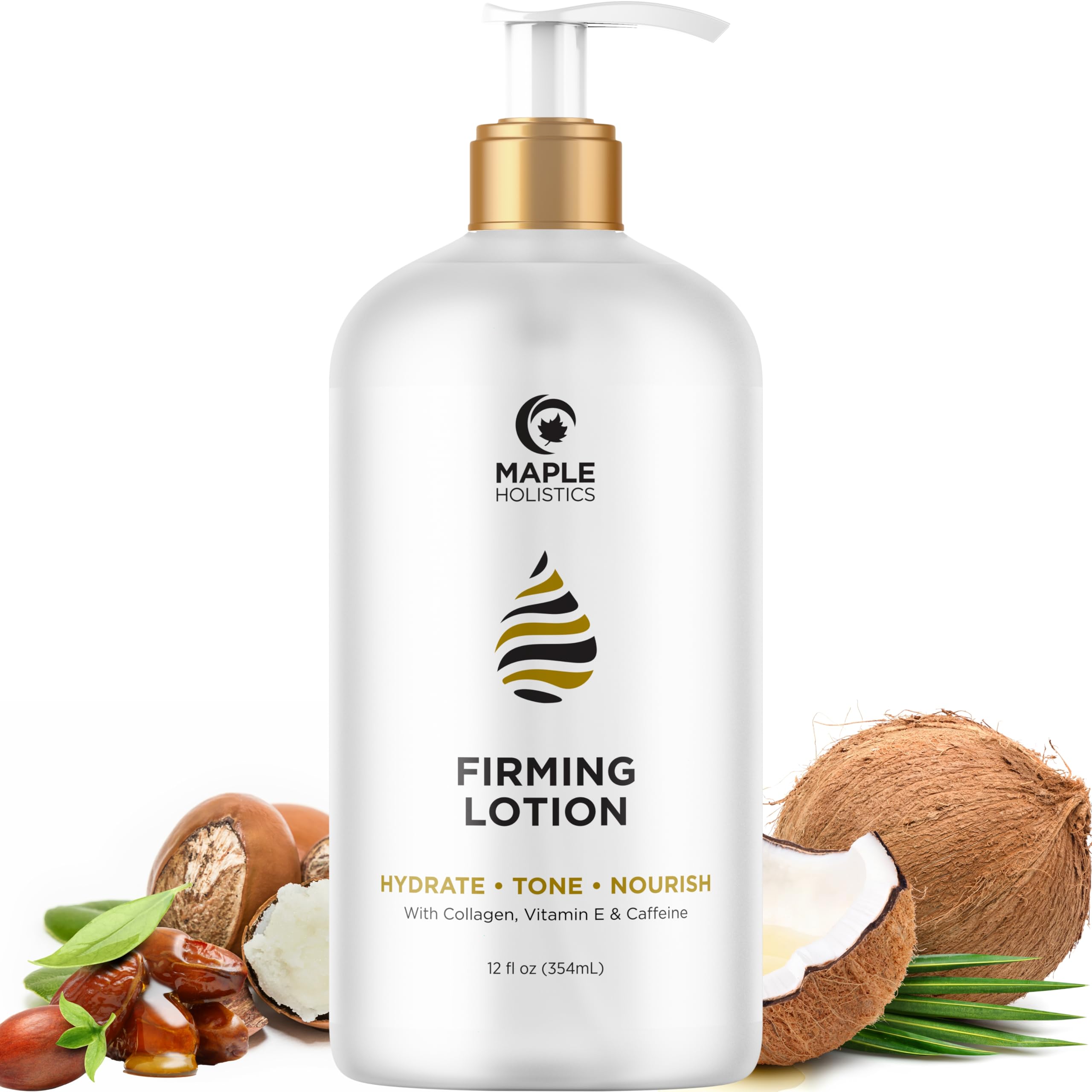 **Caffeine & Collagen Skin Firming Body Lotion for Women - Hyaluronic Acid Moisturizer for Dry, Crepey, Loose Skin & Cellulite - Tightening Lotion for Belly, Bum, Chest & Thighs - Perfect for Post-Pregnancy & Weight Loss Recovery**