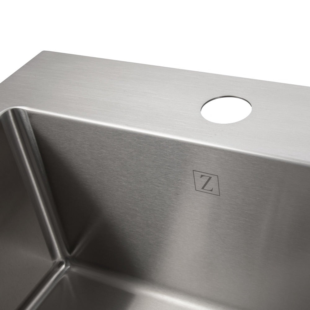 ZLINE Donner 15-inch Topmount Single Bowl Stainless Steel Kitchen Sink (STS 15) - Bar & Prep Sink for Modern Homes, Restaurants & Commercial Use