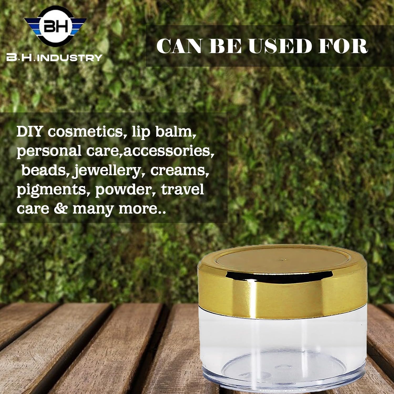 Premium Gold Lid Cosmetic Jars - 15g (8 Pack) for Lip Balm, Cream, Skincare - Ideal for DIY Beauty, Travel & Gift Packaging