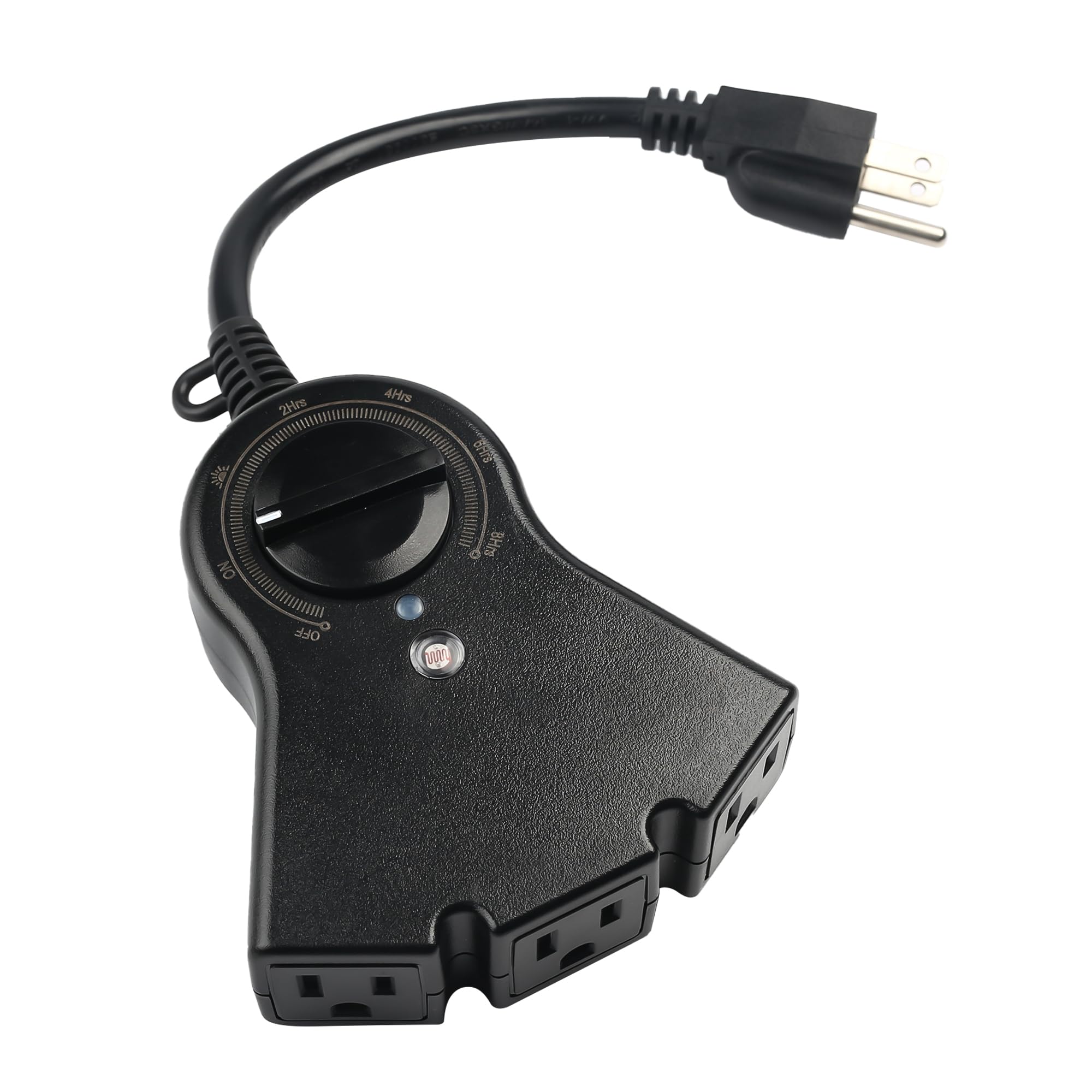 BN-LINK Outdoor Dusk to Dawn Light Sensor Timer - Waterproof, 3 Grounded Outlets for Christmas Lights, 15A 1/2HP, ETL Listed - Perfect for Holiday Decorations, Landscape Lighting & Outdoor Security