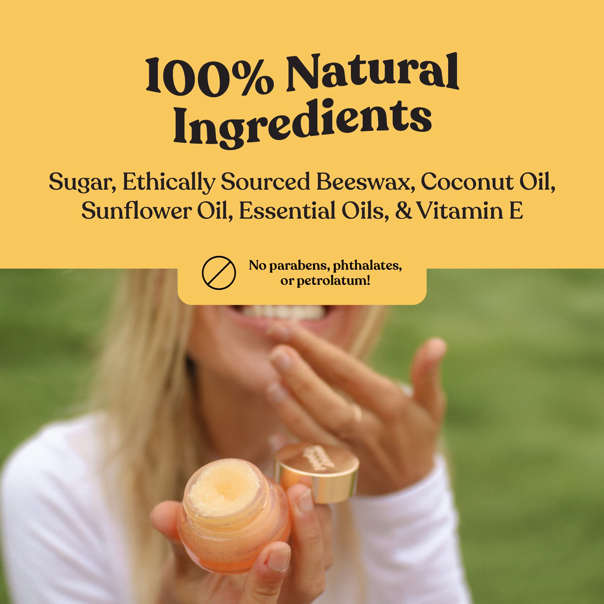 Poppy & Pout Natural Lip Scrub - Moisturizing Sugar Scrub for Dry Lips with Essential Oils | Exfoliates & Hydrates | Cruelty-Free in Recyclable Glass Jar | Pink Grapefruit Scent | Perfect for Winter Care & Pre-Lipstick Prep