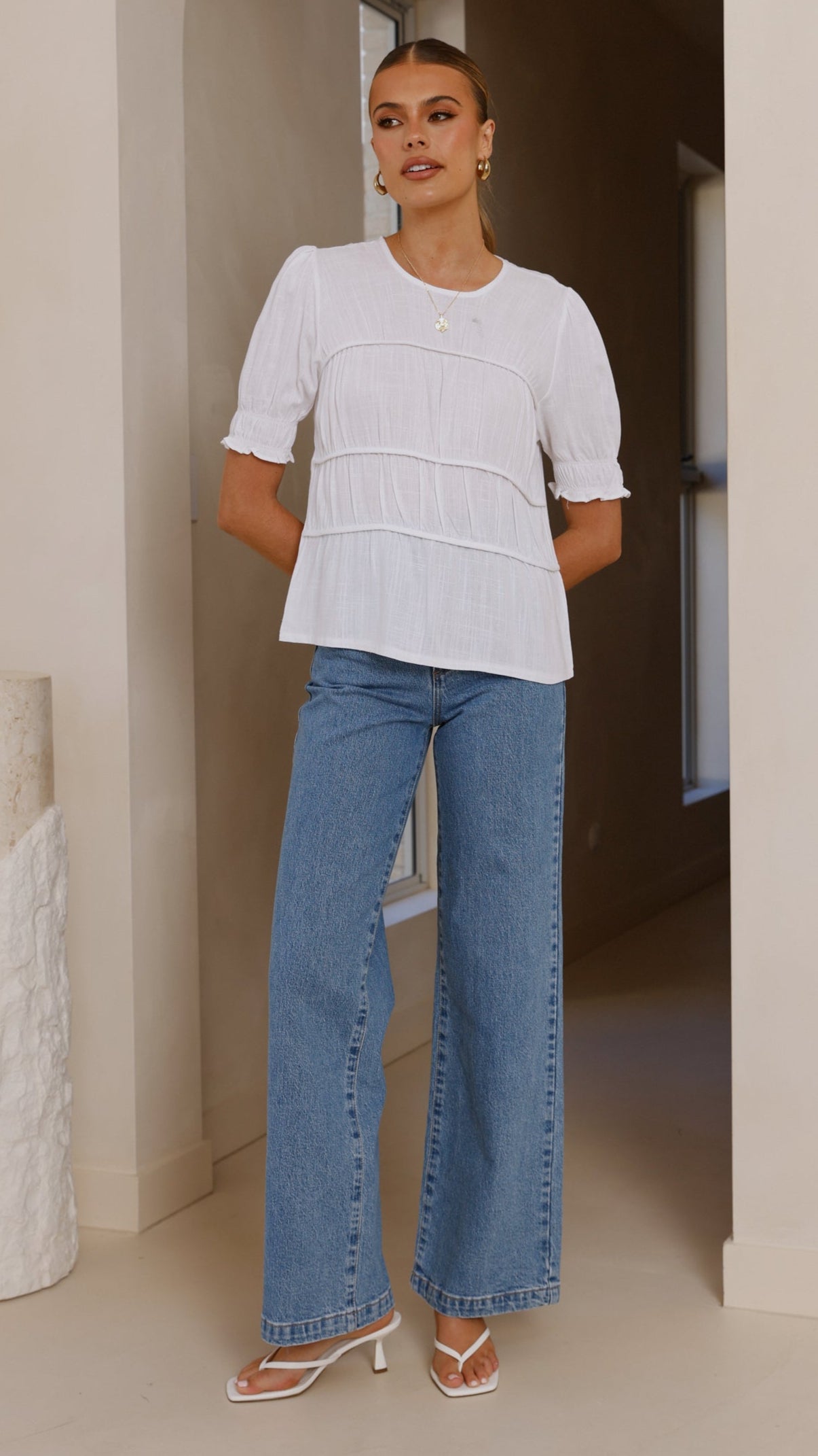 Kai Women's Short Sleeve T-Shirt - Soft Cotton Crew Neck Basic Tee - White - Perfect for Casual Wear, Summer Outfits & Layering