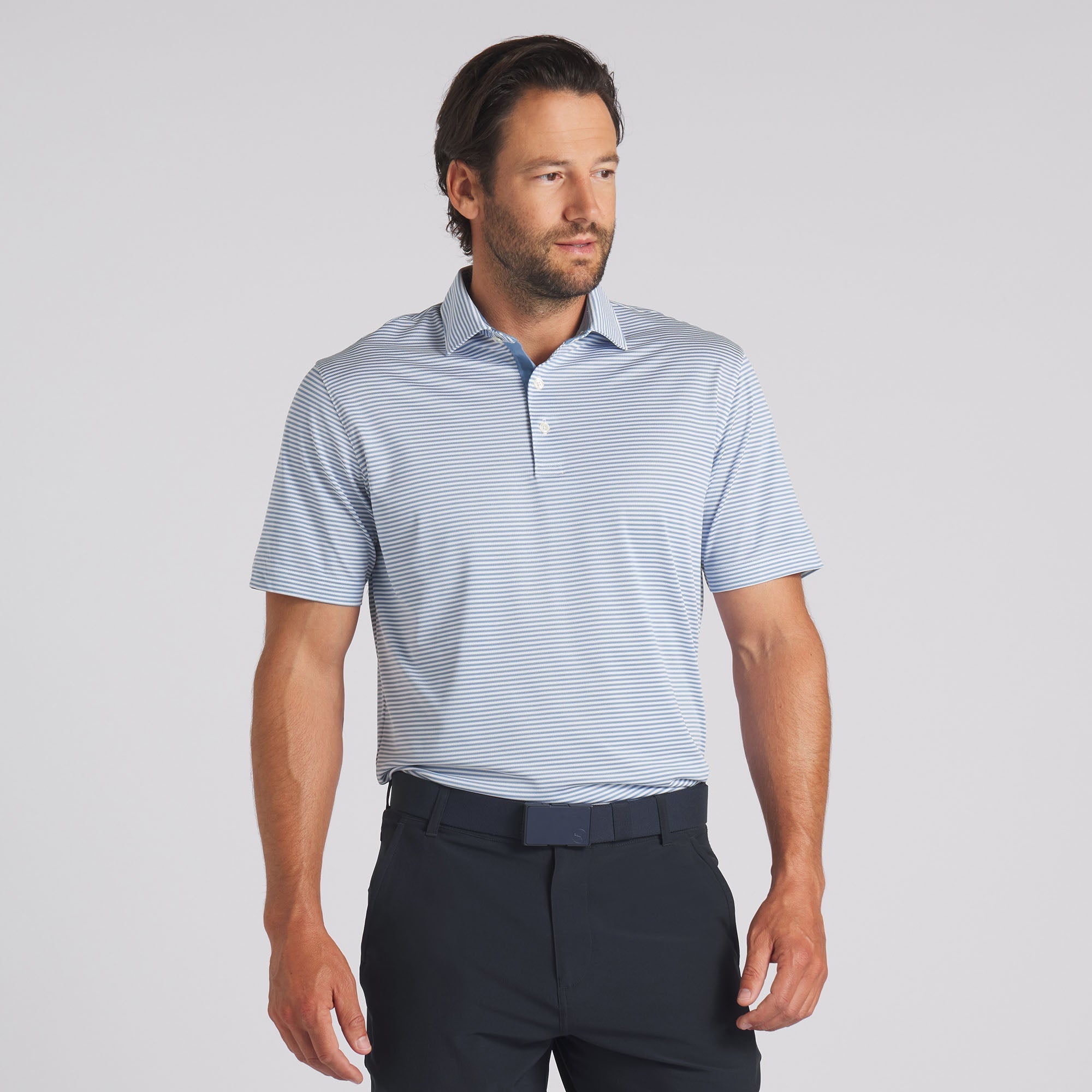 Premium Isle Pique Golf Polo Shirt for Men - Moisture-Wicking, Breathable & UV Protection - Perfect for Golf, Casual Wear & Outdoor Activities