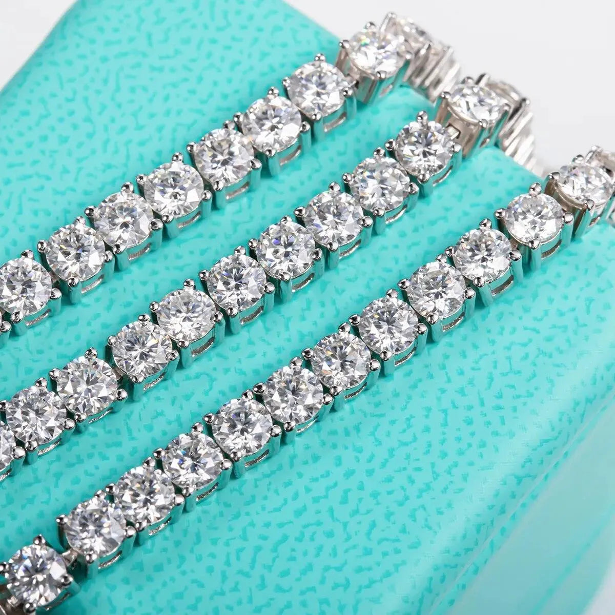 AnuJewel 6.5mm 24-Piece 29cttw D Color Moissanite Tennis Bracelet - 925 Sterling Silver Wedding Jewelry for Women - Perfect for Bridal, Anniversary & Special Occasion Gifts