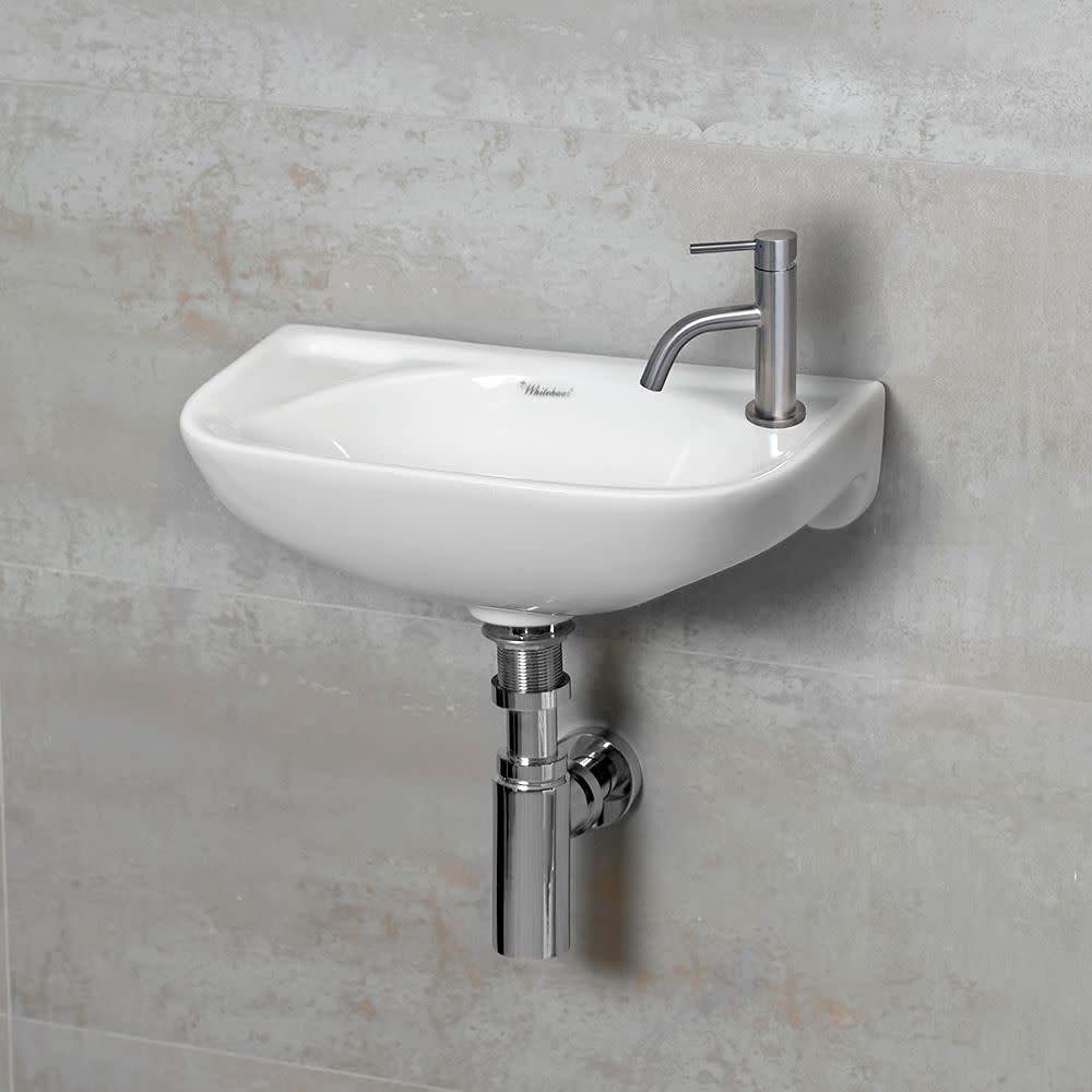 Waterhaus Solid Stainless Steel Single Lever Small Lavatory Faucet - Compact Bathroom Sink Faucet for Powder Room, Guest Bath & Small Spaces