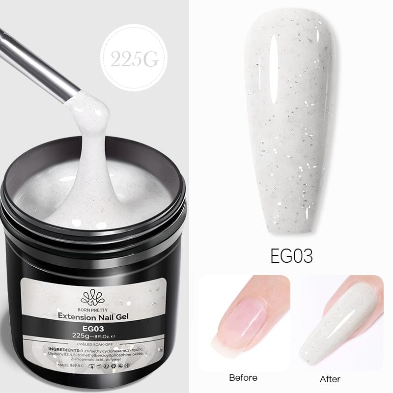 225g Extension Nail Gel - Professional Strength Builder for Long-Lasting Nail Extensions | Perfect for Salon, Home Manicures & DIY Nail Art