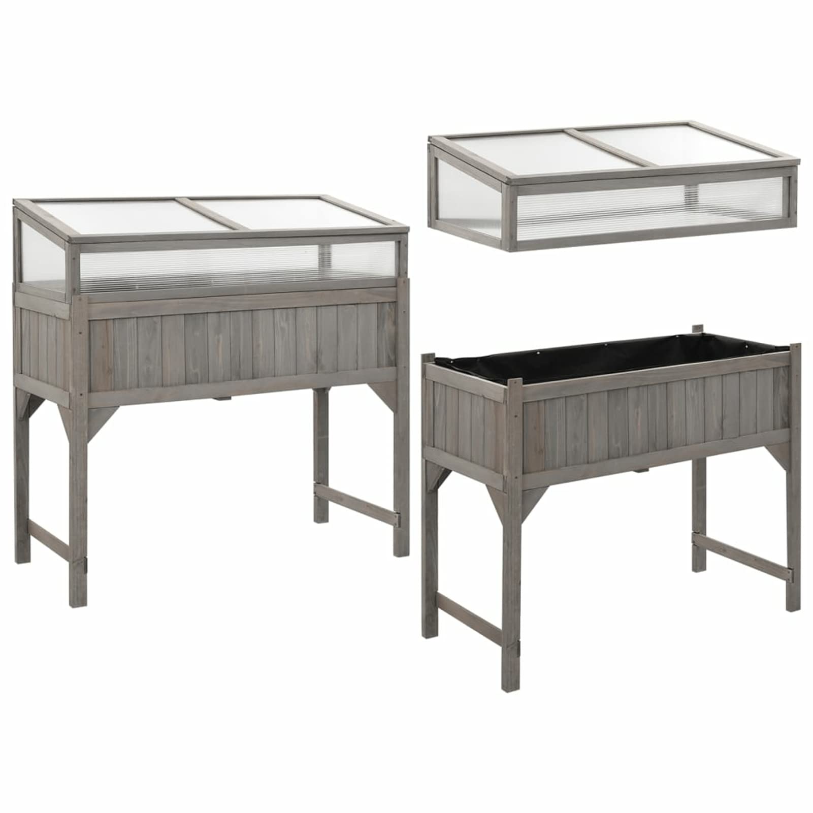 Galvanized Raised Garden Bed Planter with Greenhouse Cover 43.3