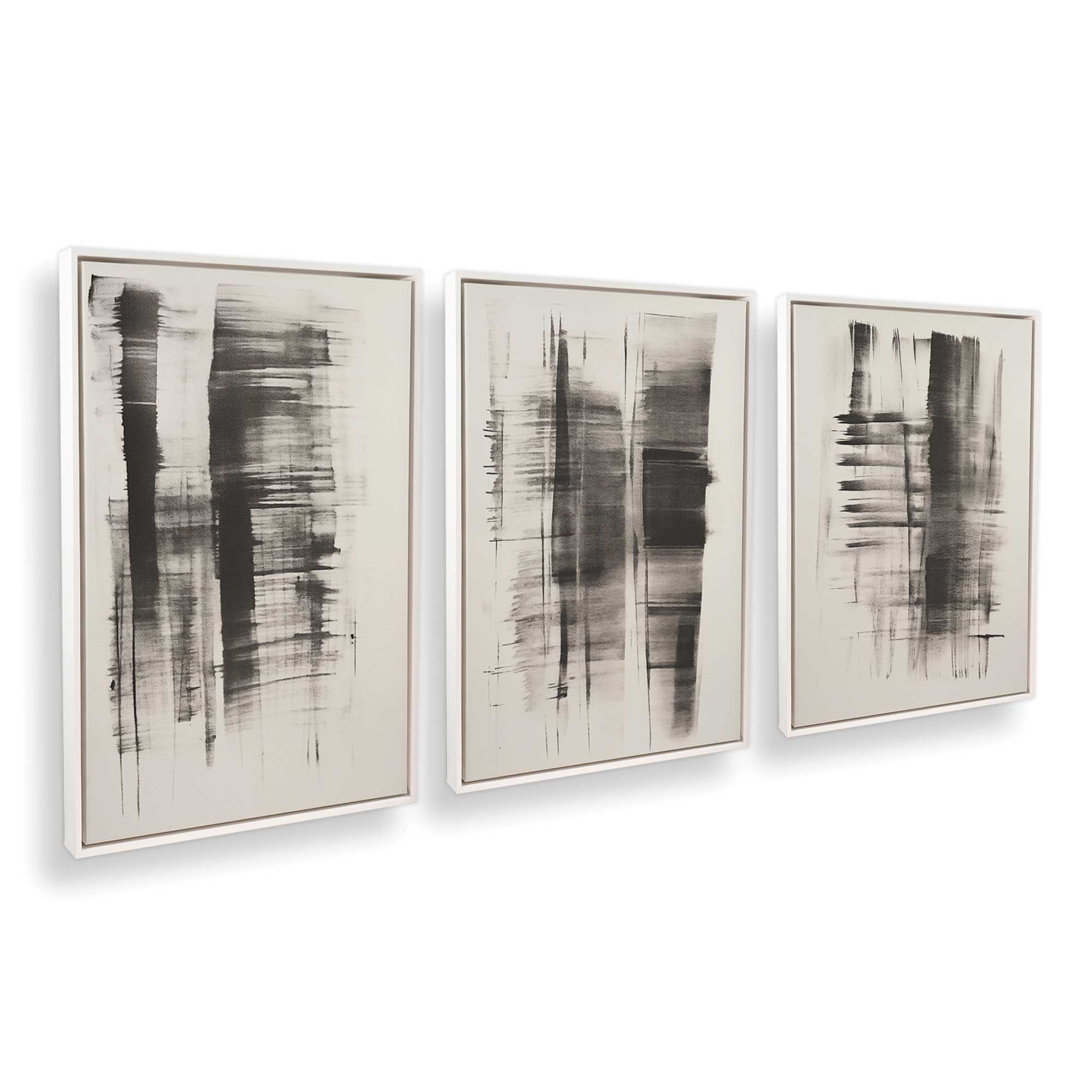 Whimsical Canvas Wall Art Set of 3 - Modern Abstract Paintings for Living Room, Bedroom & Office Decor | Hazy Shade Print Collection