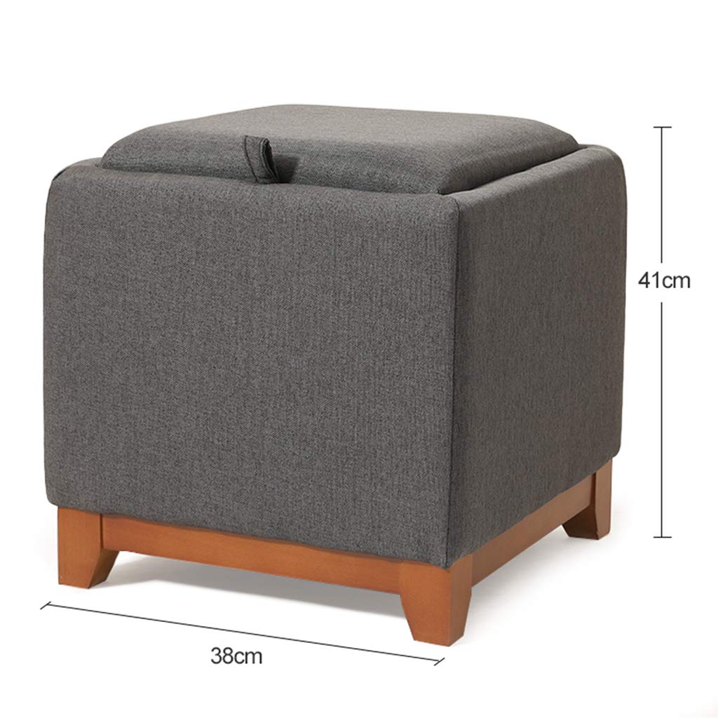Linen Storage Pouffe Ottoman Stool with Elastic Sponge Filling - Upholstered Footrest & Shoe Bench for Living Room, Bedroom - Perfect for Extra Seating, Storage & Home Decor