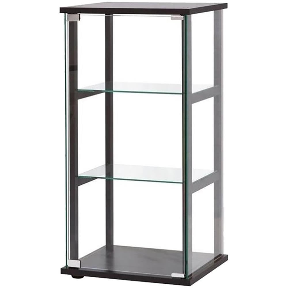 Home Square 2-Piece Glass Curio Cabinet Set - 3-Shelf & 5-Shelf Black Display Case for Collectibles, China, and Home Decor | Perfect for Living Room, Dining Room, or Office Display
