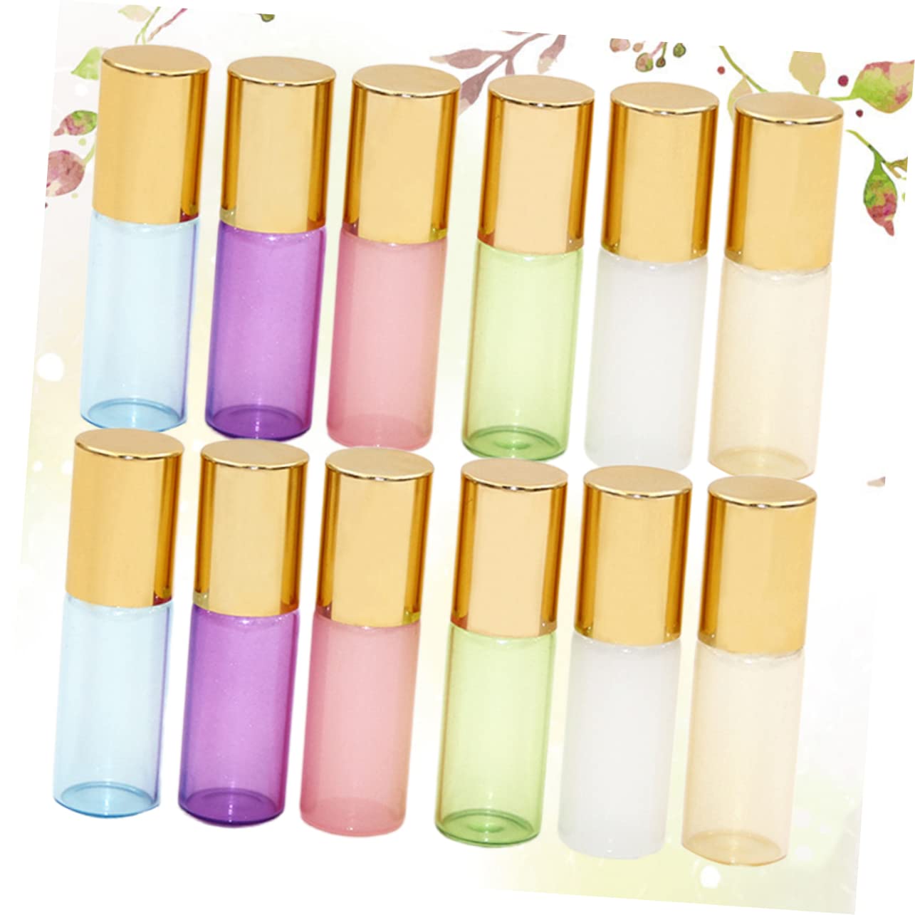 FOMIYES 12Pcs Glass Perfume Roller Bottles - Empty Refillable Mini Roll-On Bottles for Essential Oils & Aromatherapy - Travel Size Portable Perfume Containers for DIY, Gifts, and On-The-Go Use