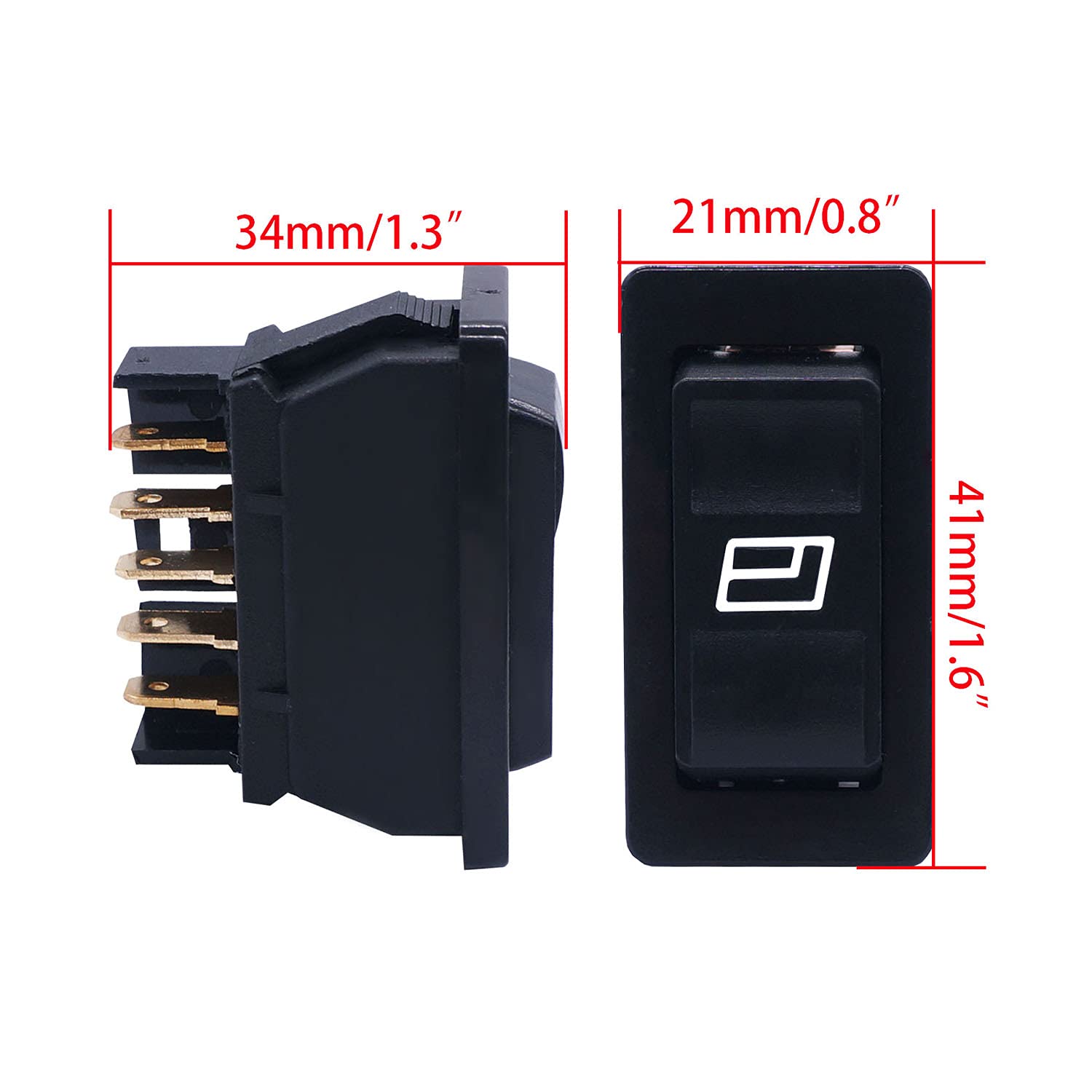 Weideer 2Pcs 5 Pin 12V 20A Car Power Window Switch with LED Light - Momentary Rocker Switch for Auto Window Lift Control (K-010) | Perfect for Jeep, Toyota, Ford & More Car Models