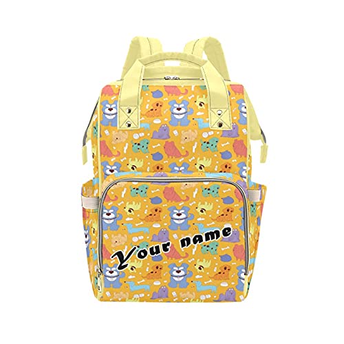 Custom Name Diaper Bag Backpack - Waterproof Large Capacity Baby Bag for Moms - Multi-Functional Travel & Hospital Use - Cute Cartoon Animal Design - Perfect for Daycare, Outings & Parenting Essentials