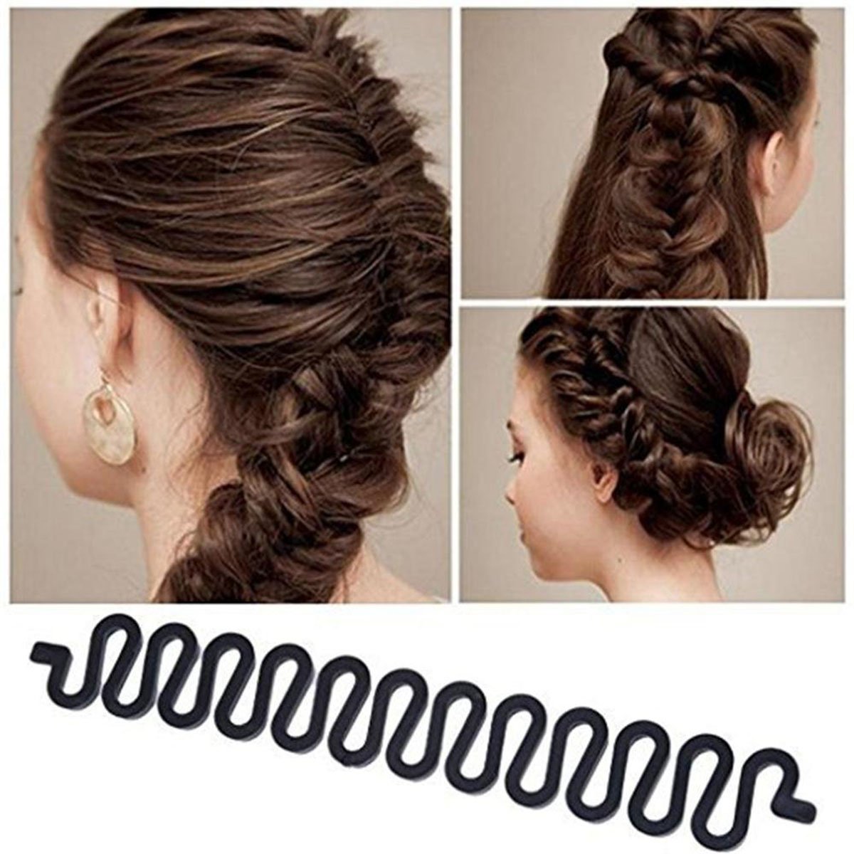 2PCS Hair Bun Maker Set for Women & Girls - Quick & Easy DIY Donut Styling Disk, French Twist Hairstyle Tool (Light Coffee + Light Yellow) - Perfect for Parties, Weddings & Everyday Hairstyling