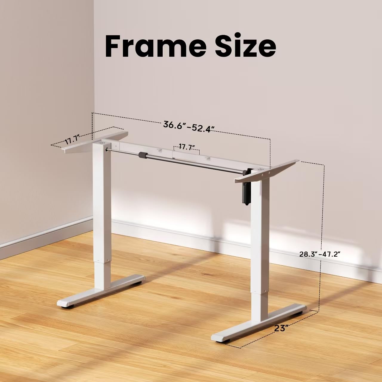 Electric Height Adjustable Standing Desk Frame (37-77.5 Inch) - 176 lbs Capacity Motorized Workstation Legs with Memory Presets - White Frame Only for Home Office & Workspace Ergonomics
