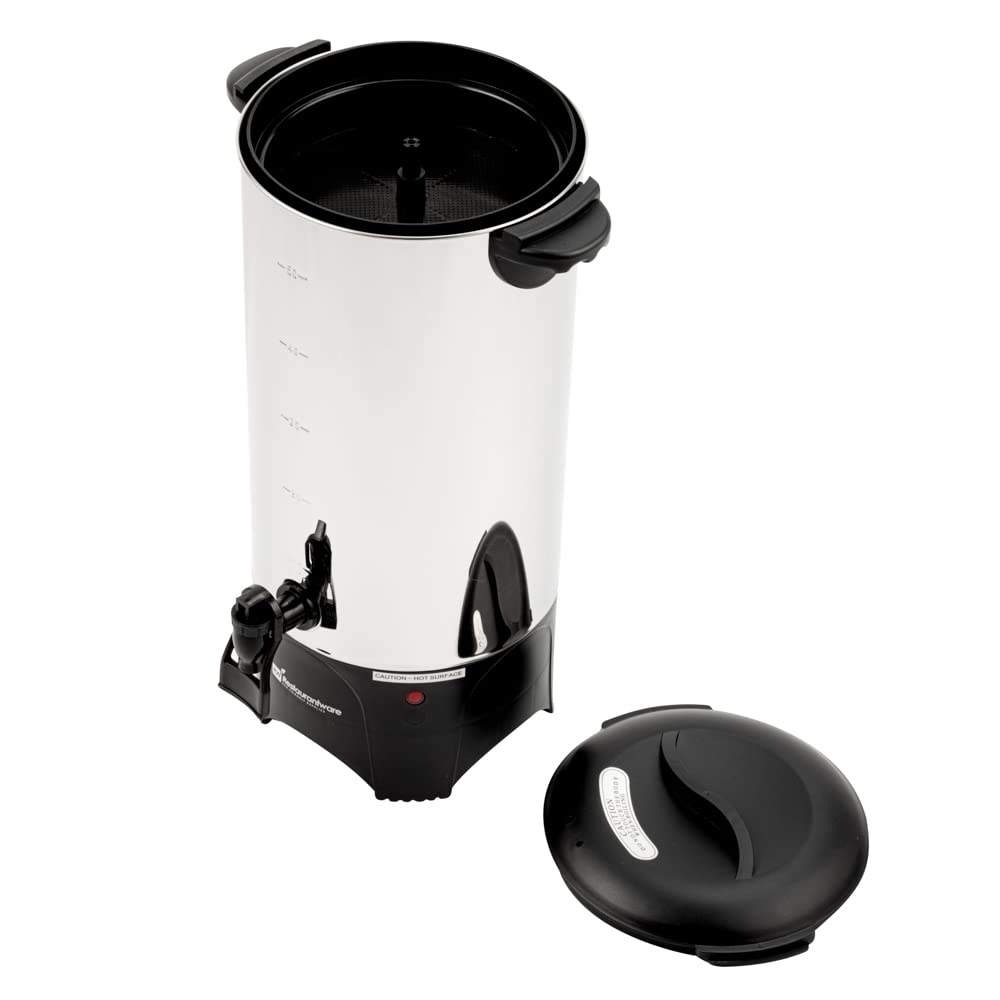 Restaurantware Restpresso 230oz (6.8L) Commercial Coffee Dispenser - Large Stainless Steel Coffee Urn with No-Drip Spigot & Sight Gauge - 120V/1000W (Serves 46 Cups) - Perfect for Restaurants, Cafes, Catering & Office Break Rooms