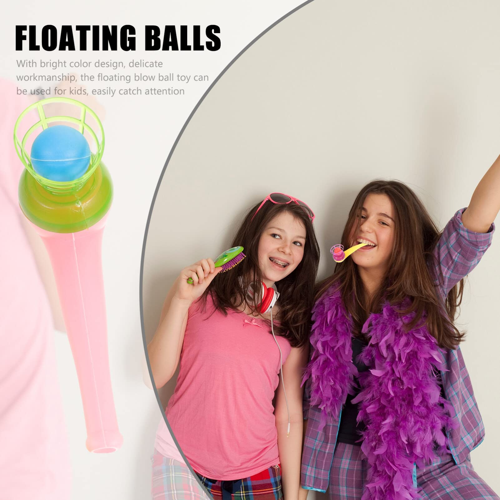 20 Pcs Floating Blow Balls Game Set - Fun Blowing Ball Toys for Kids, Balance Blowing Game with Whistles - Classic Childhood Party Favors & Goodie Bag Stuffers - Perfect for Birthday Parties, Outdoor Play & Family Game Night