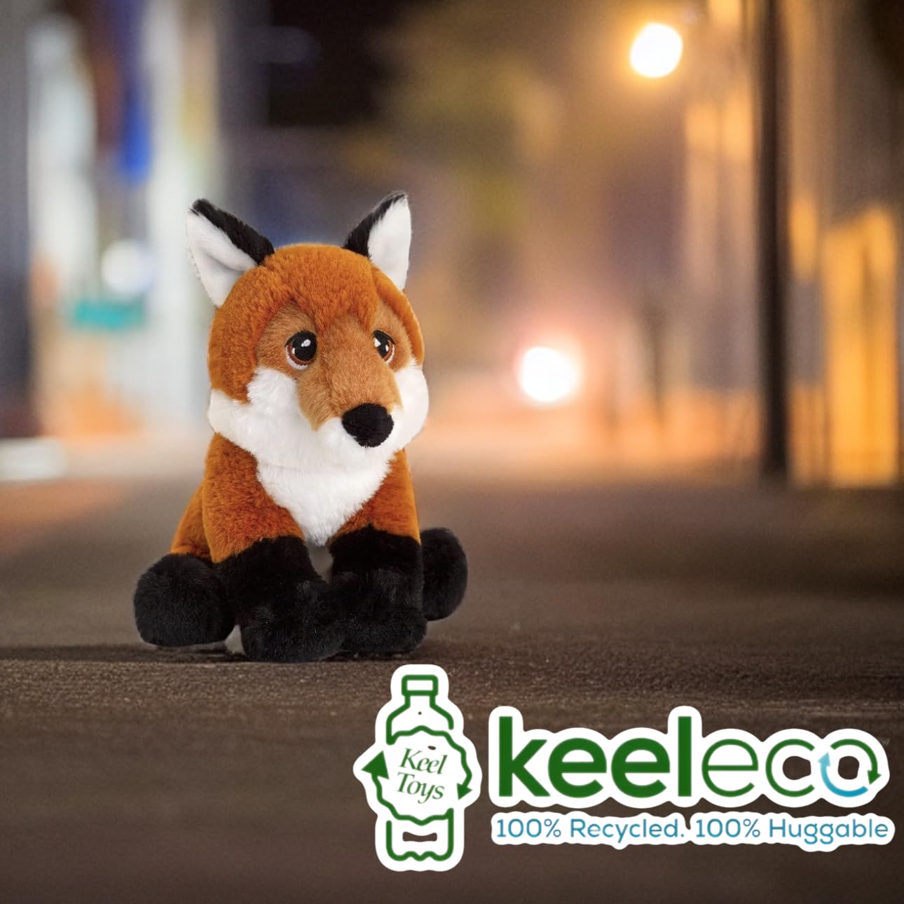 Eco-Friendly 100% Recycled Plush Fox Toy - Soft Sustainable Stuffed Animal for Kids, Perfect for Cuddling, Gift Giving & Nursery Decor