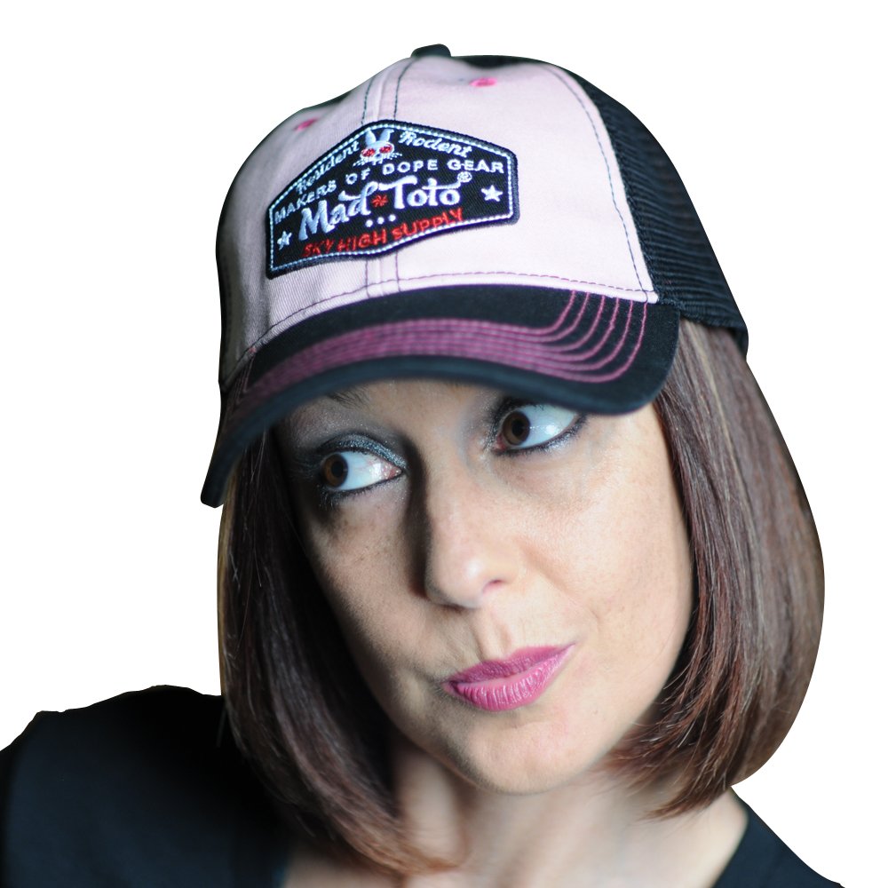 Trendy Pink & Black Trucker Hat for Men & Women - Adjustable Snapback Cap for Outdoor, Sports, and Casual Wear